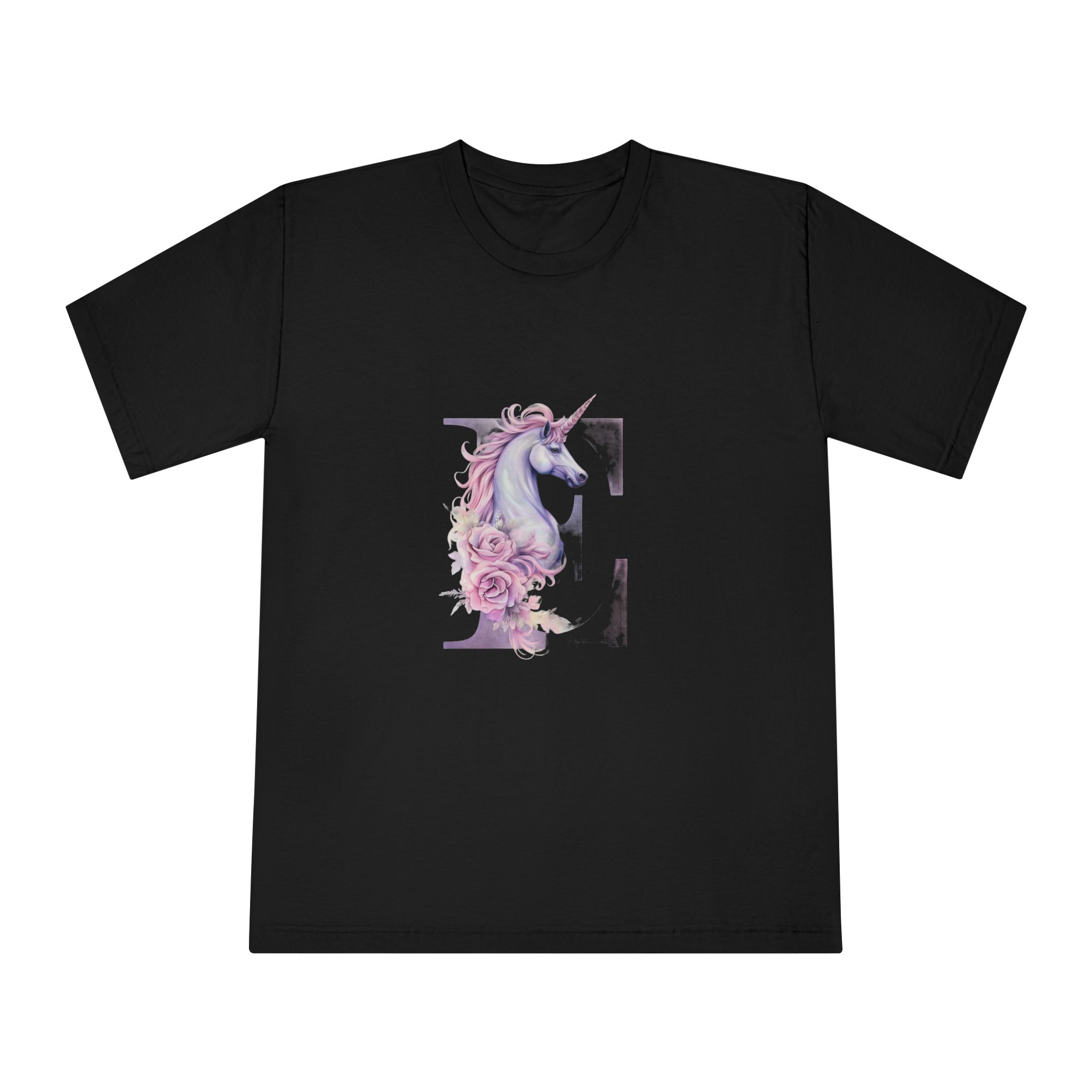 There Is Unicorn With Long Mane Flowers It Generative Ai (1) Unisex Classic Crewneck T Shirt - Image 5