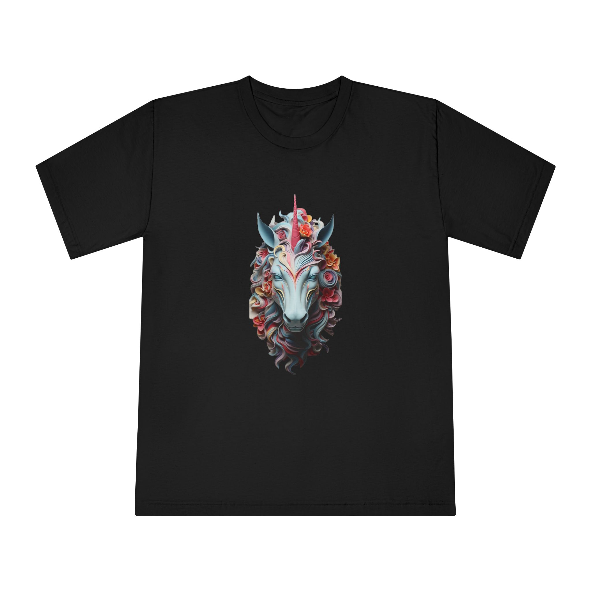 Colorful 3d Unicorn With Colorful Mane (2) Unisex Classic Crewneck T Shirt - Image 5