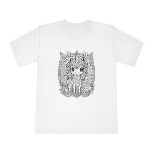 Kids Coloring Fun With Unicorns Unisex Classic Crewneck T Shirt