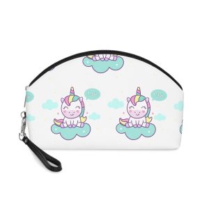 Cute Unicorn Vector Sit Cloud Makeup Bag