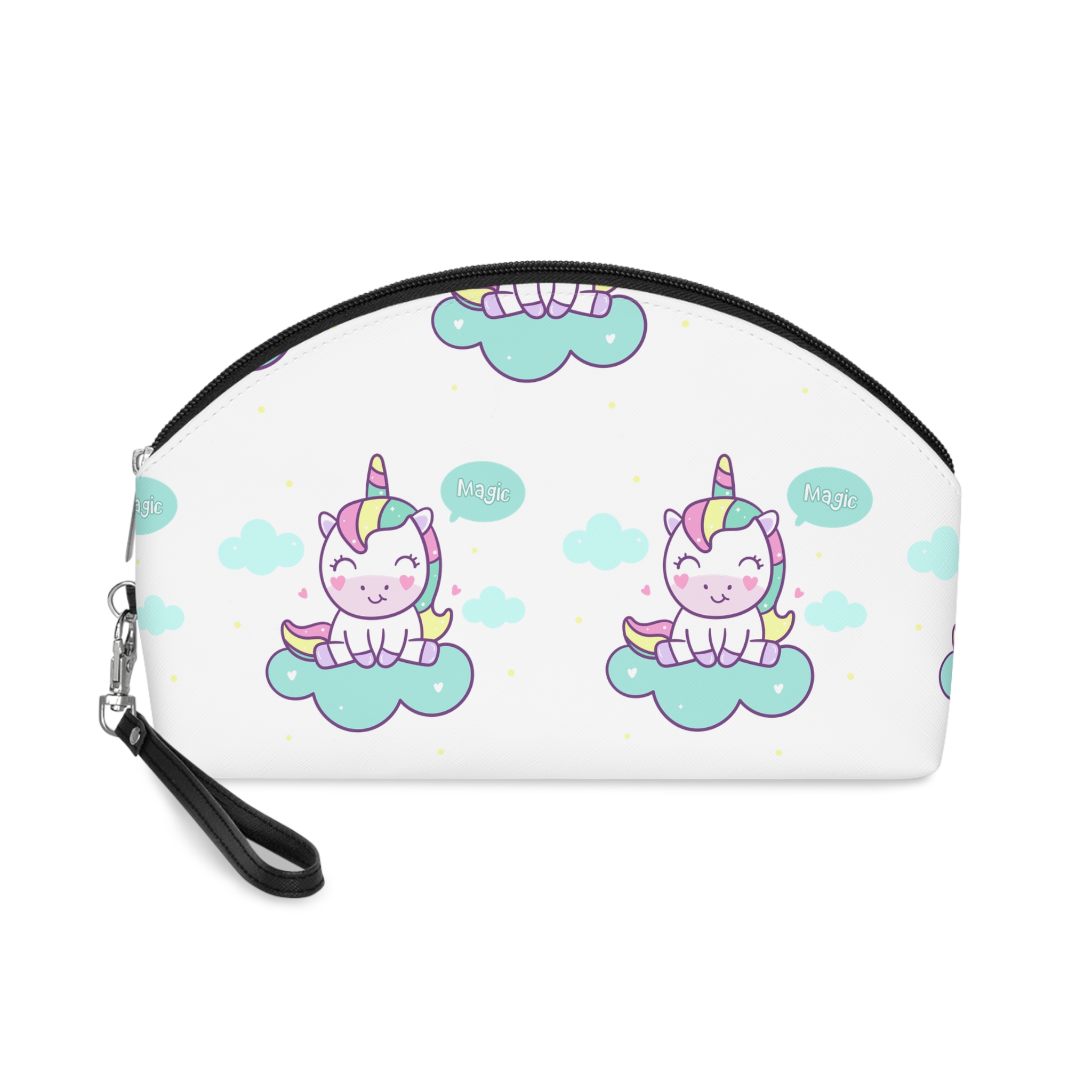 Cute Unicorn Vector Sit Cloud Makeup Bag