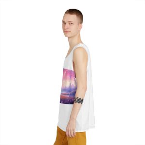 Unicorn Standing Field Flowers With Butterflies Flying Around Generative Ai Mens Tank Aop