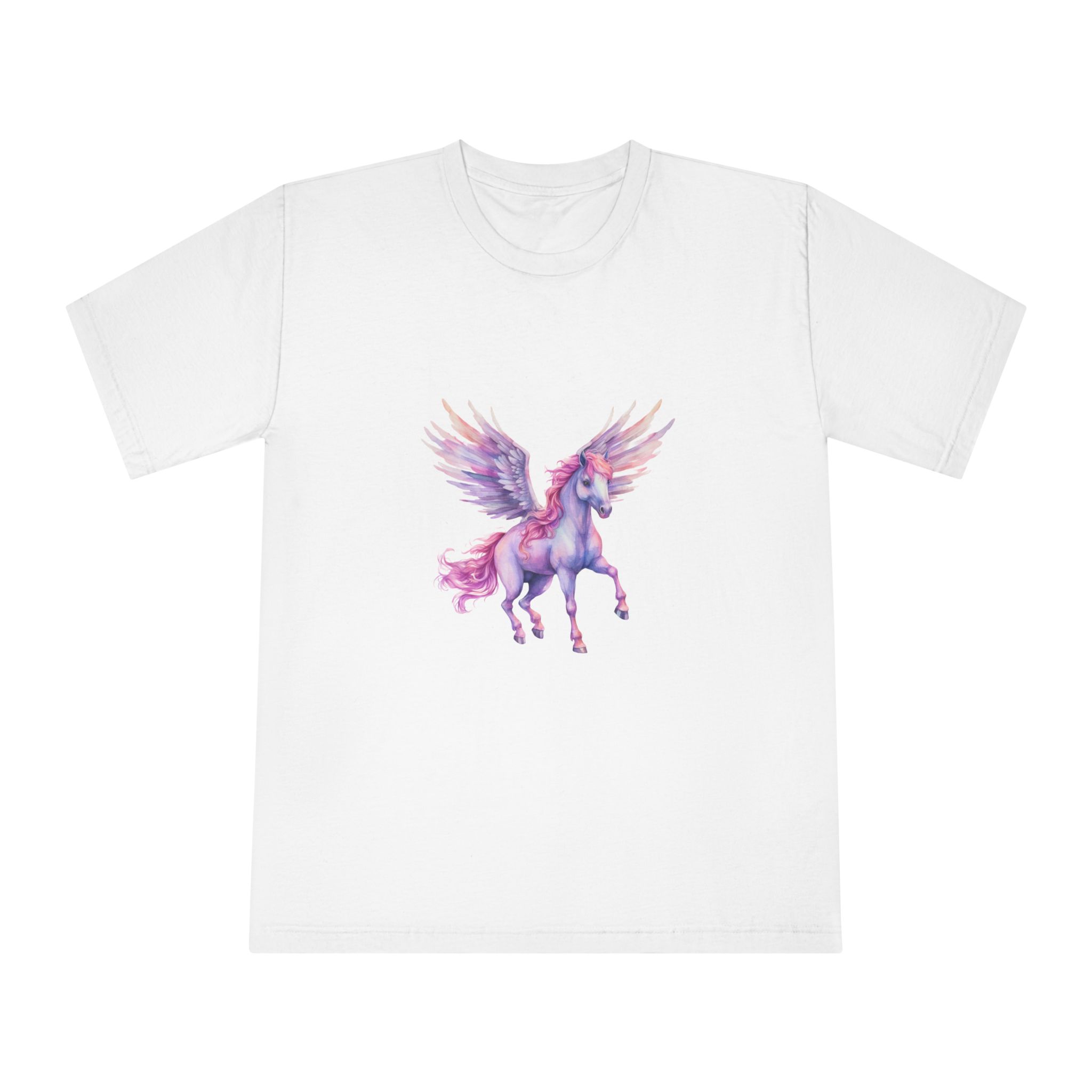 Painting Unicorn With Pink Hair Wings Generative Ai Unisex Classic Crewneck T Shirt
