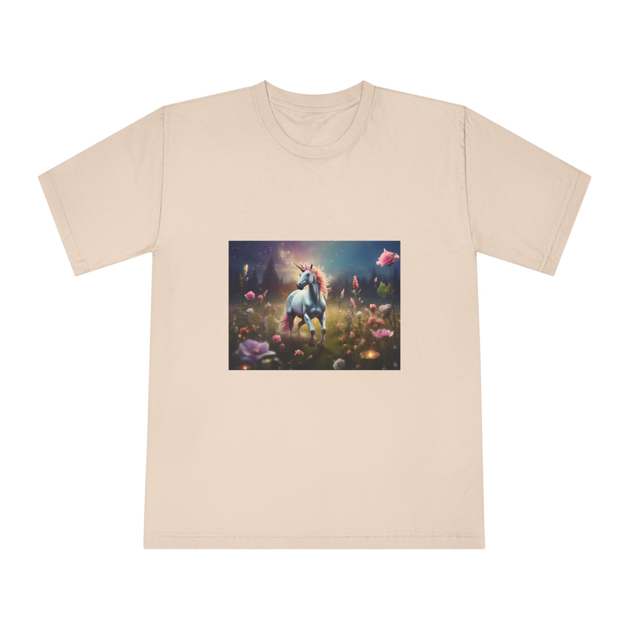 Beautiful Unicorn Running Magical Meadow Unicorn Background Images Whimsical Unicorn (32) Unisex Classic Crewneck T Shirt - Image 9
