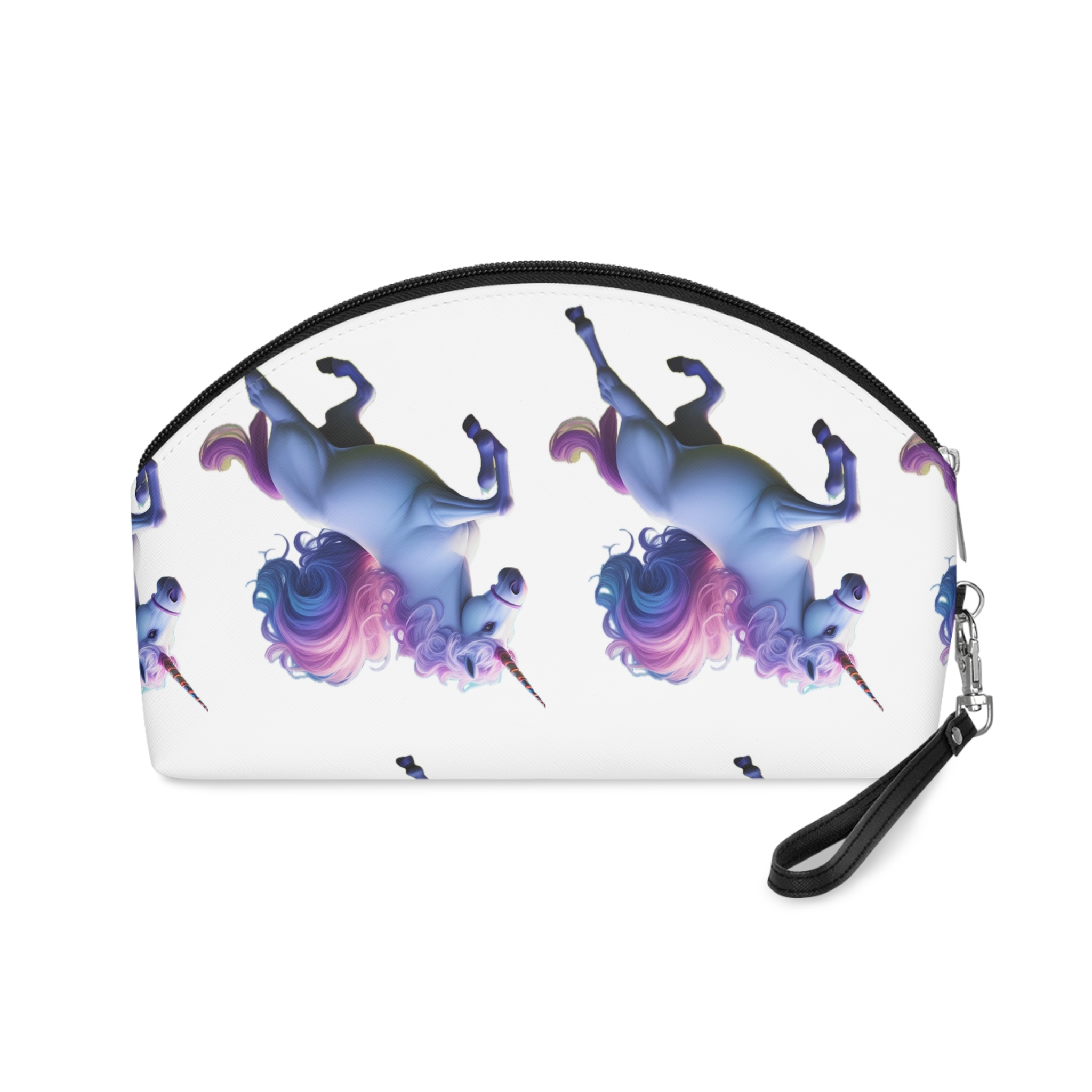 Beautiful Unicorn Running Magical Meadow Unicorn Background Images Whimsical Unicorn (37) Makeup Bag - Image 2