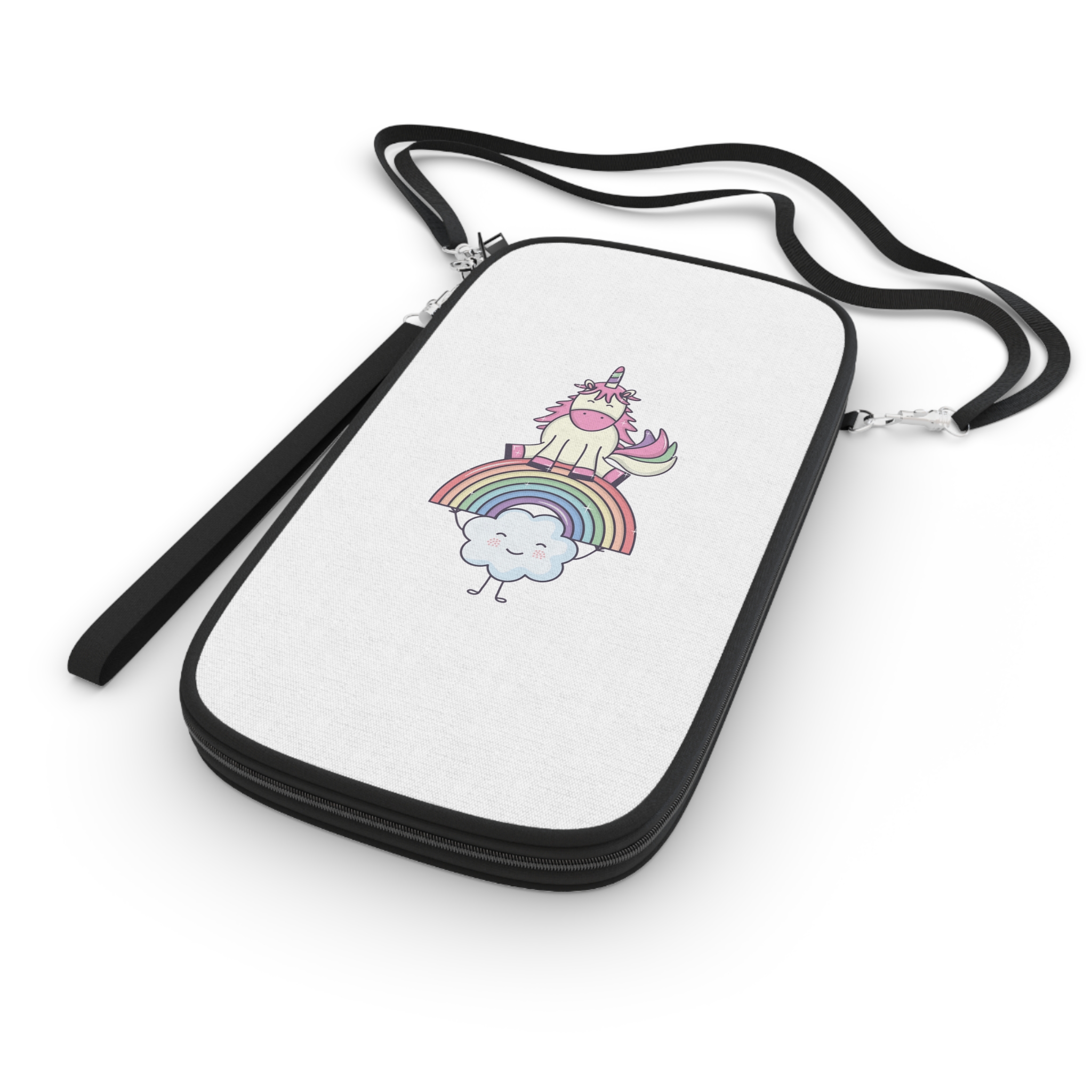 Cute Adorable Unicorn With Clouds Rainbow Passport Wallet - Image 3