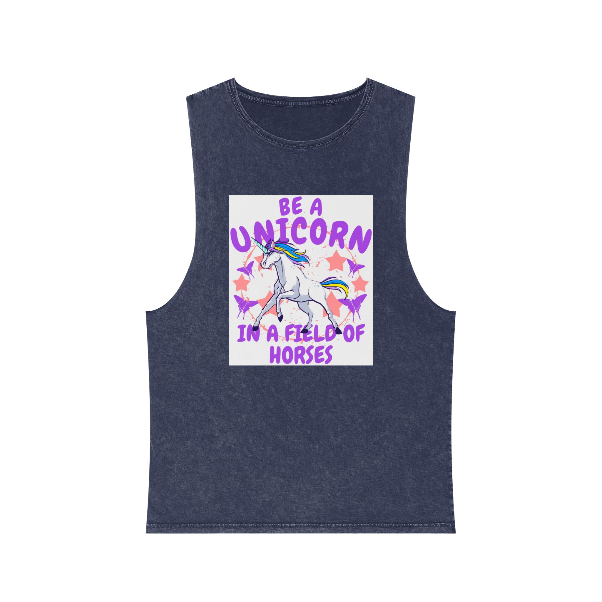 Be Unicorn Unisex Stonewash Tank Top - Image 13