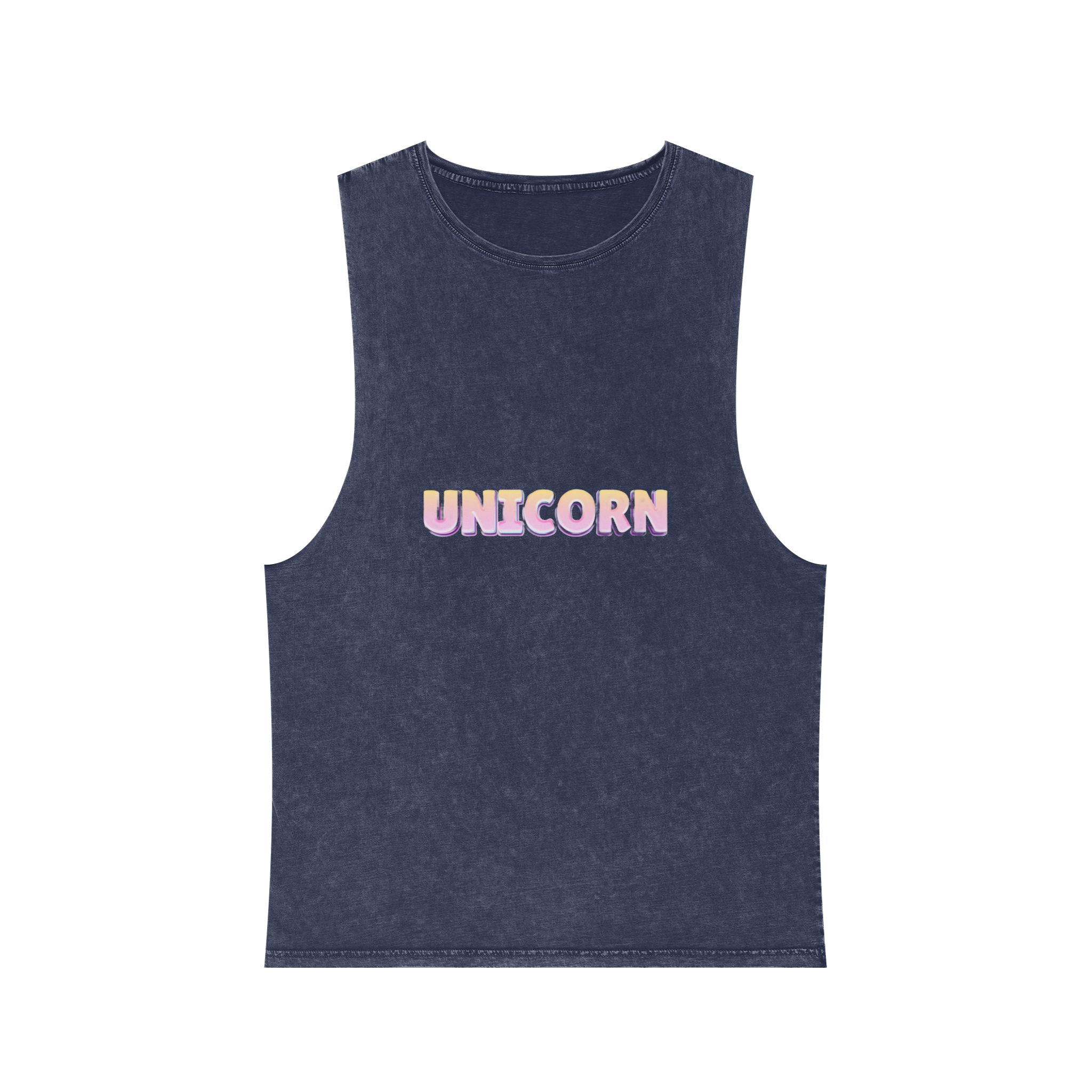 Unicorn Editable Text Effect Unisex Stonewash Tank Top - Image 13