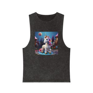 Animated Unicorn Children Generated By Ai (3) Unisex Stonewash Tank Top