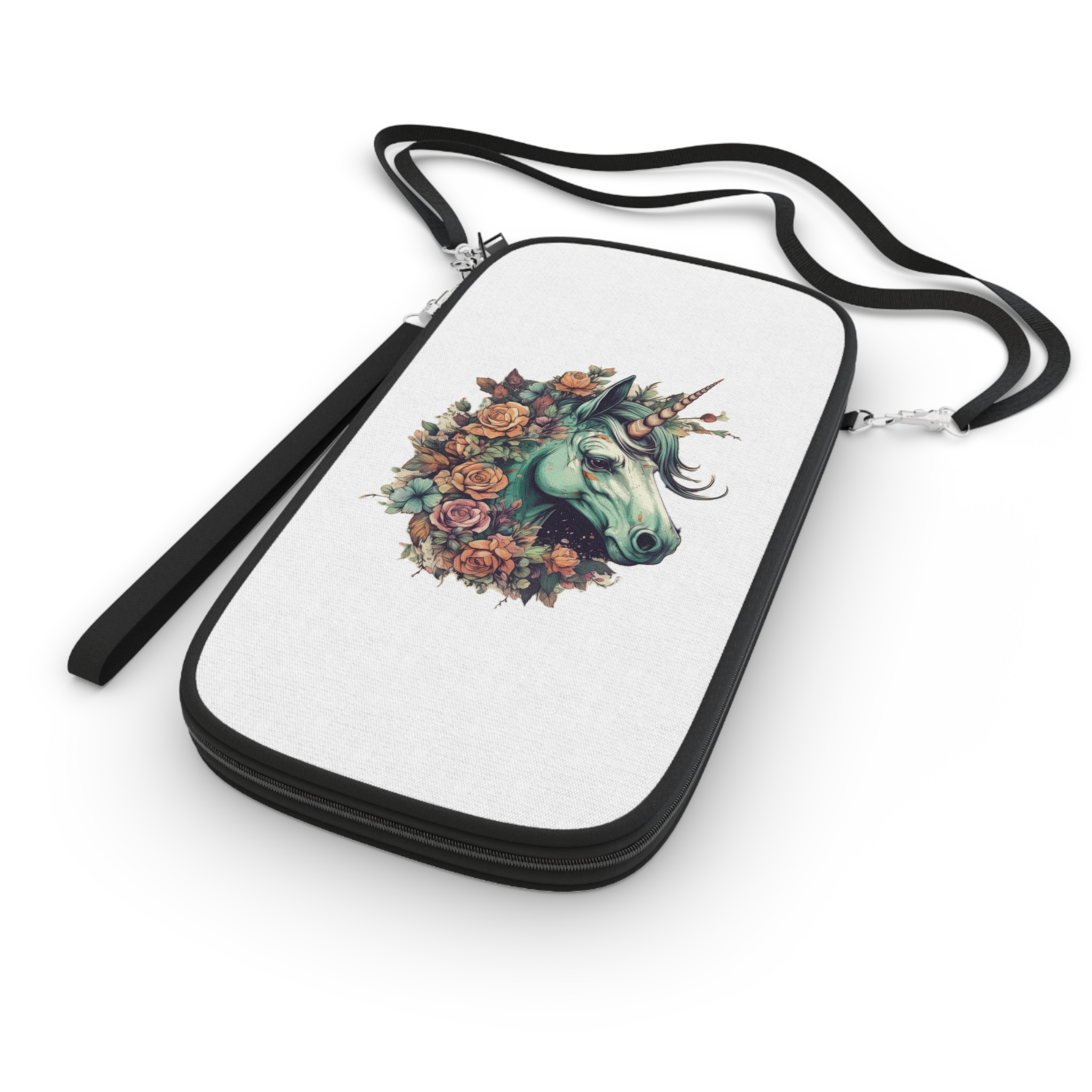 Detailed Illustration Print Vintage Unicorn Passport Wallet - Image 3
