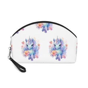 Cute Colorful Magic Unicorn With Flowers Watercolor Style Makeup Bag