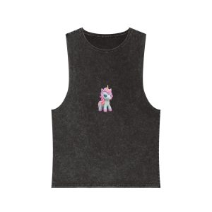 Mythical Unicorn Kids Figurine Style (3) Fotor Bg Remover 202311048547 Unisex Stonewash Tank Top