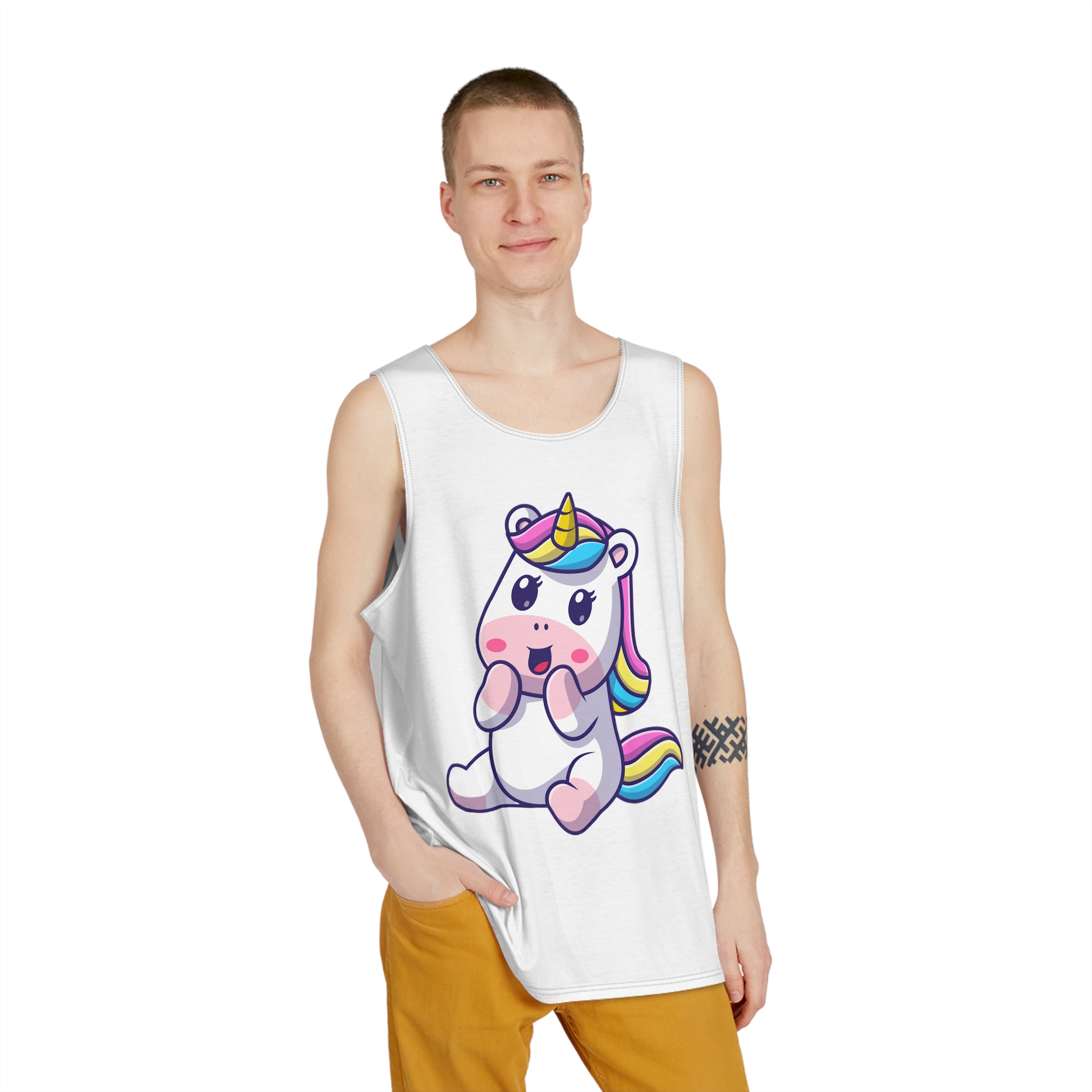 Cute Unicorn Happy Mens Tank Aop - Image 3