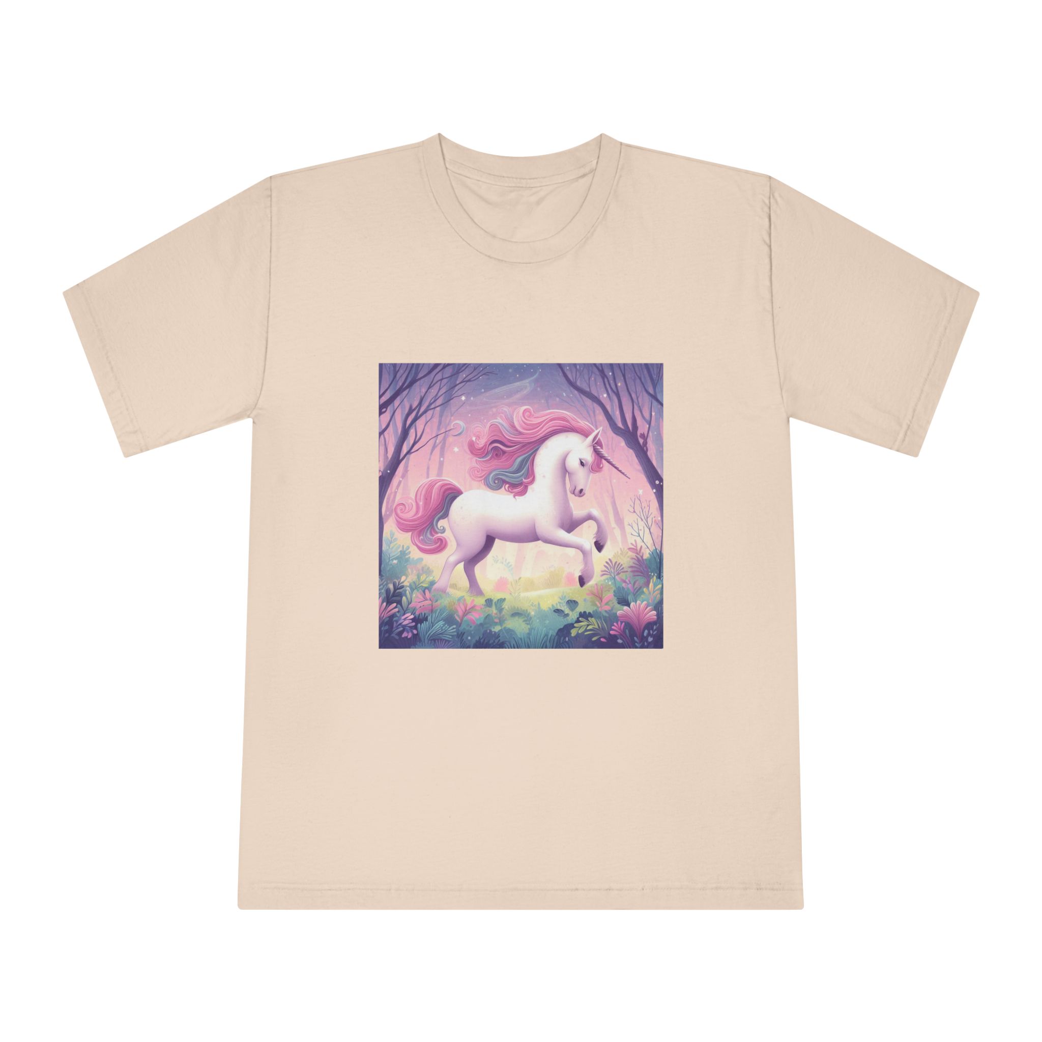 Beautiful Unicorn Running Magical Meadow Unicorn Background Images Whimsical Unicorn (25) Unisex Classic Crewneck T Shirt - Image 9
