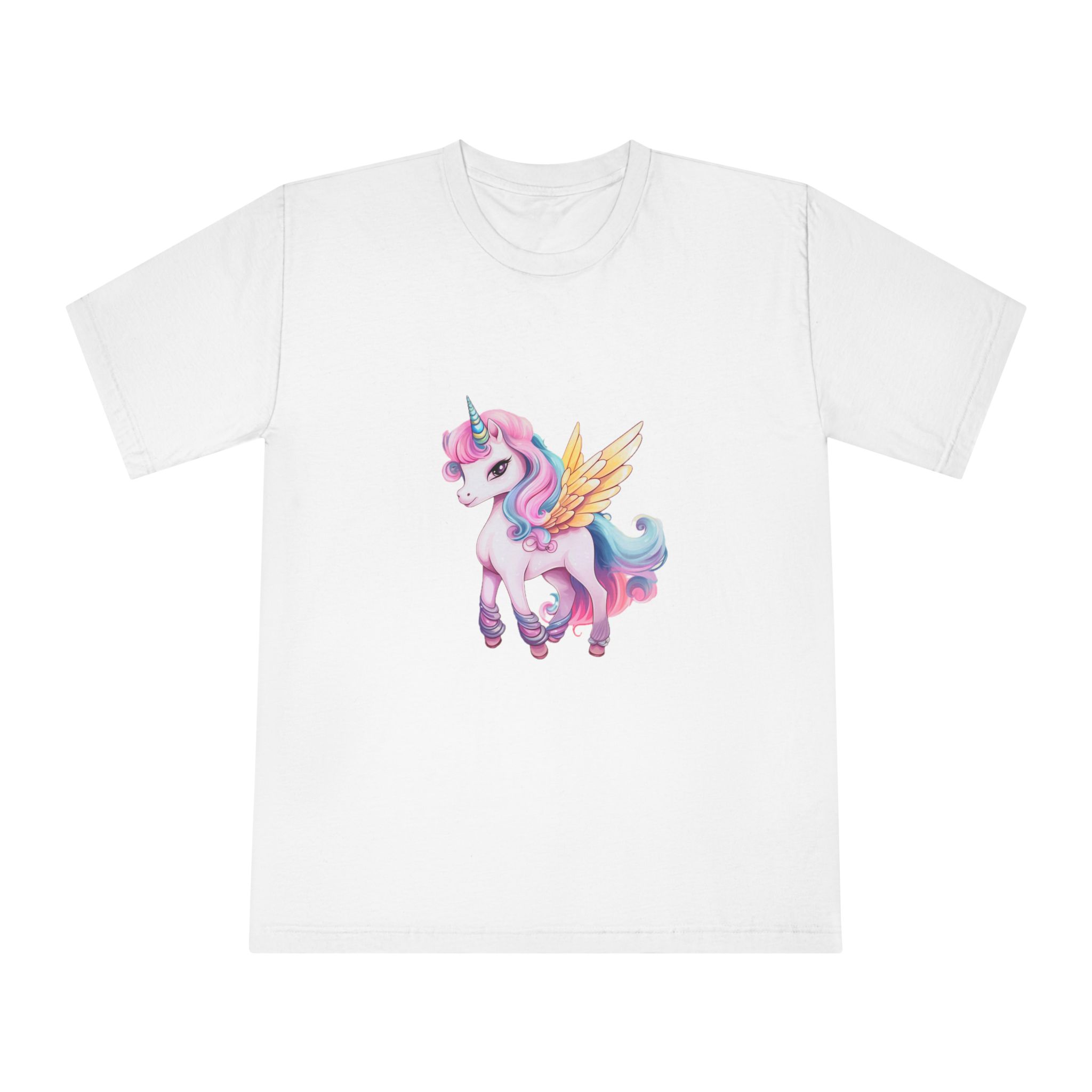 There Is Cartoon Unicorn With Pink Mane Blue Tail Generative Ai Unisex Classic Crewneck T Shirt