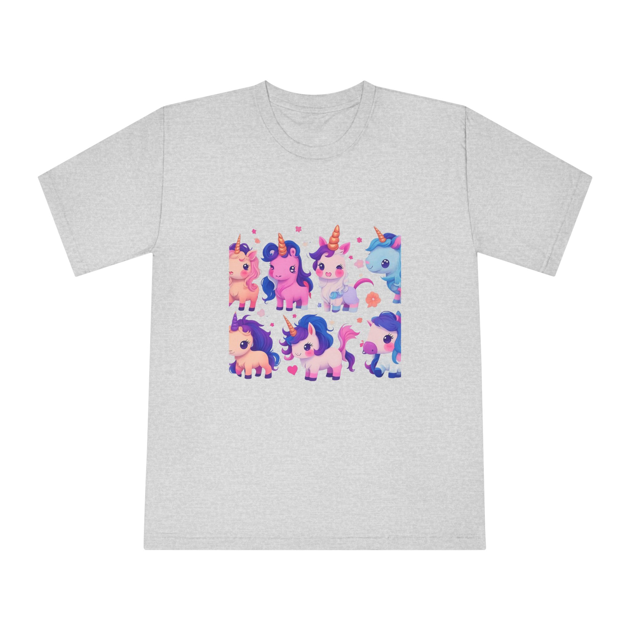 Cute Unicorn Stickers Unisex Classic Crewneck T Shirt - Image 13