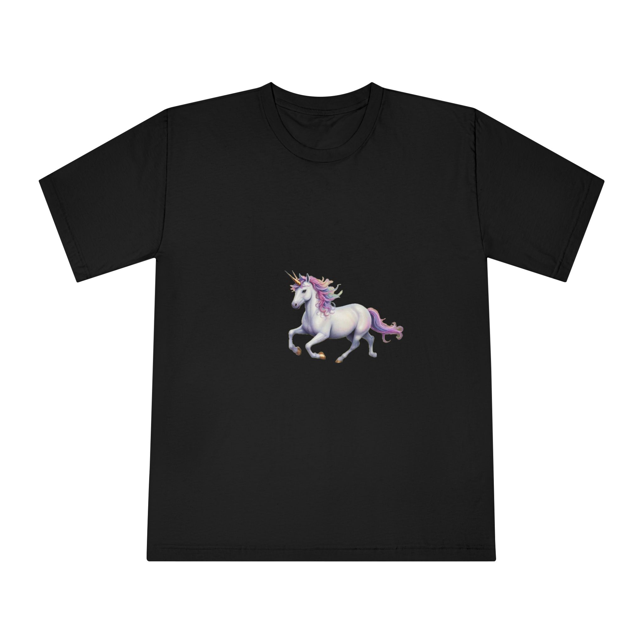Beautiful Unicorn Running Magical Meadow Unicorn Background Images Whimsical Unicorn (7) Unisex Classic Crewneck T Shirt - Image 5