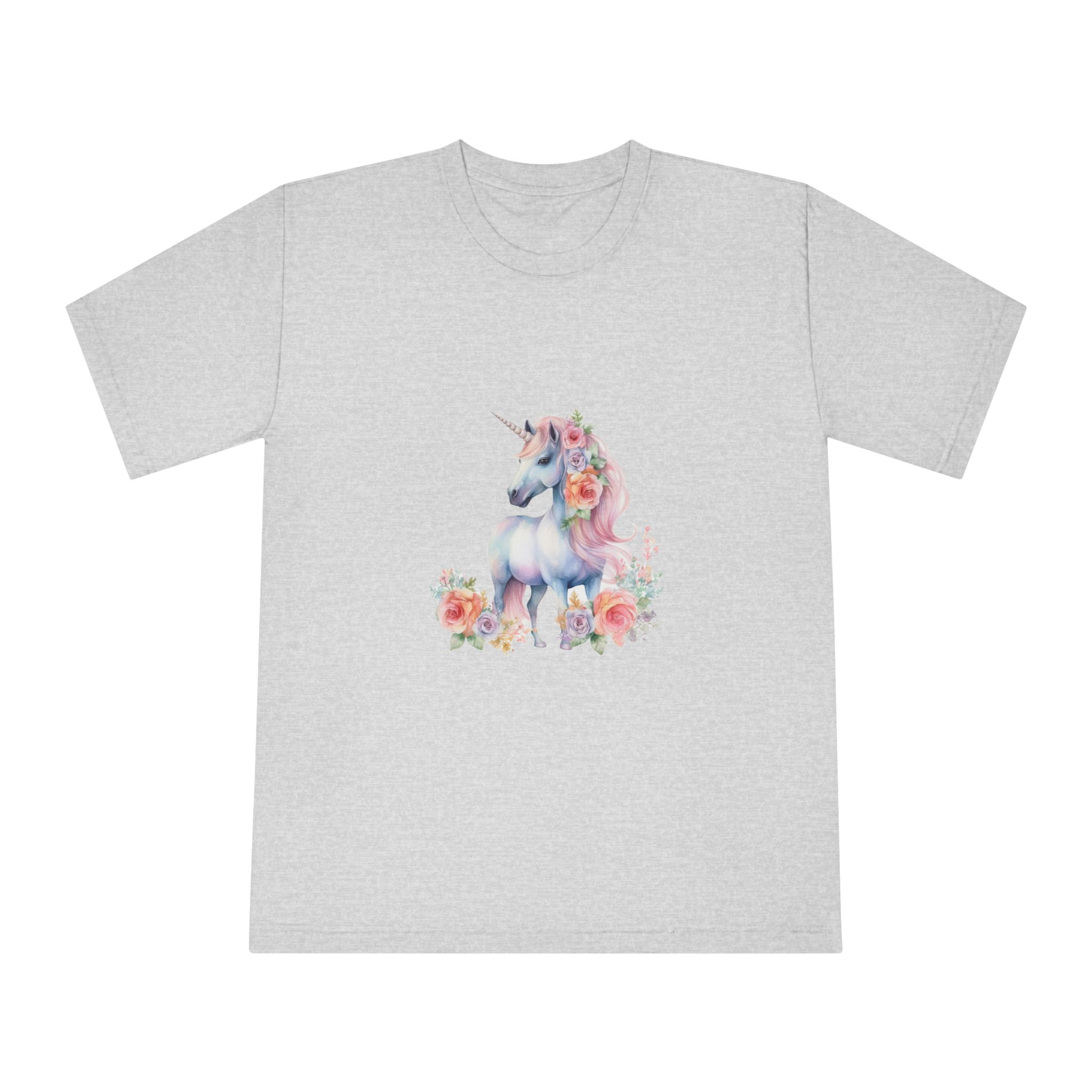 There Is Unicorn With Long Mane Flowers It Generative Ai Unisex Classic Crewneck T Shirt - Image 13