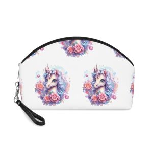 Cute Colorful Magic Unicorn With Flowers Watercolor Style (8) Copy Makeup Bag