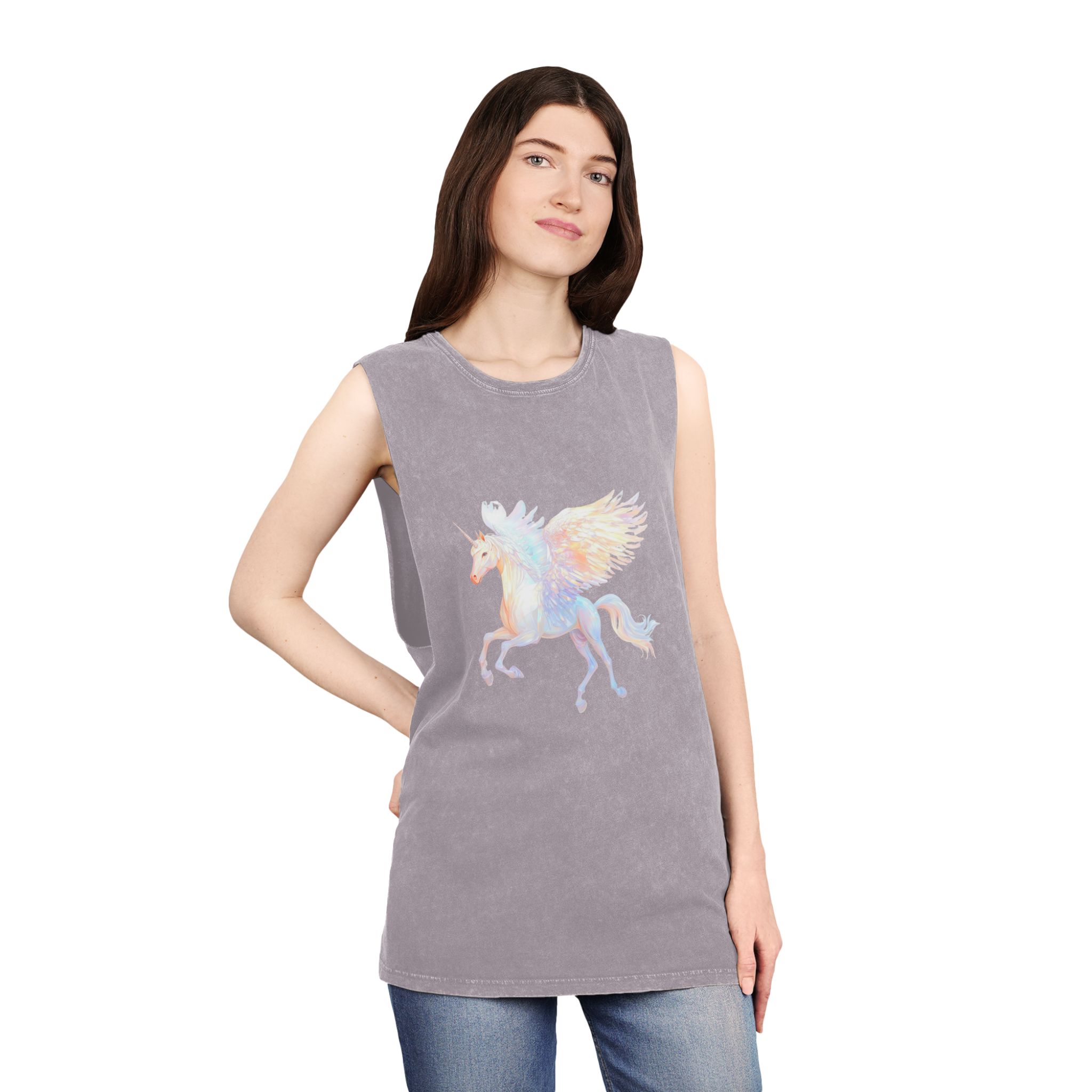 Png Pegasus Art Illustration Animal Unisex Stonewash Tank Top - Image 20