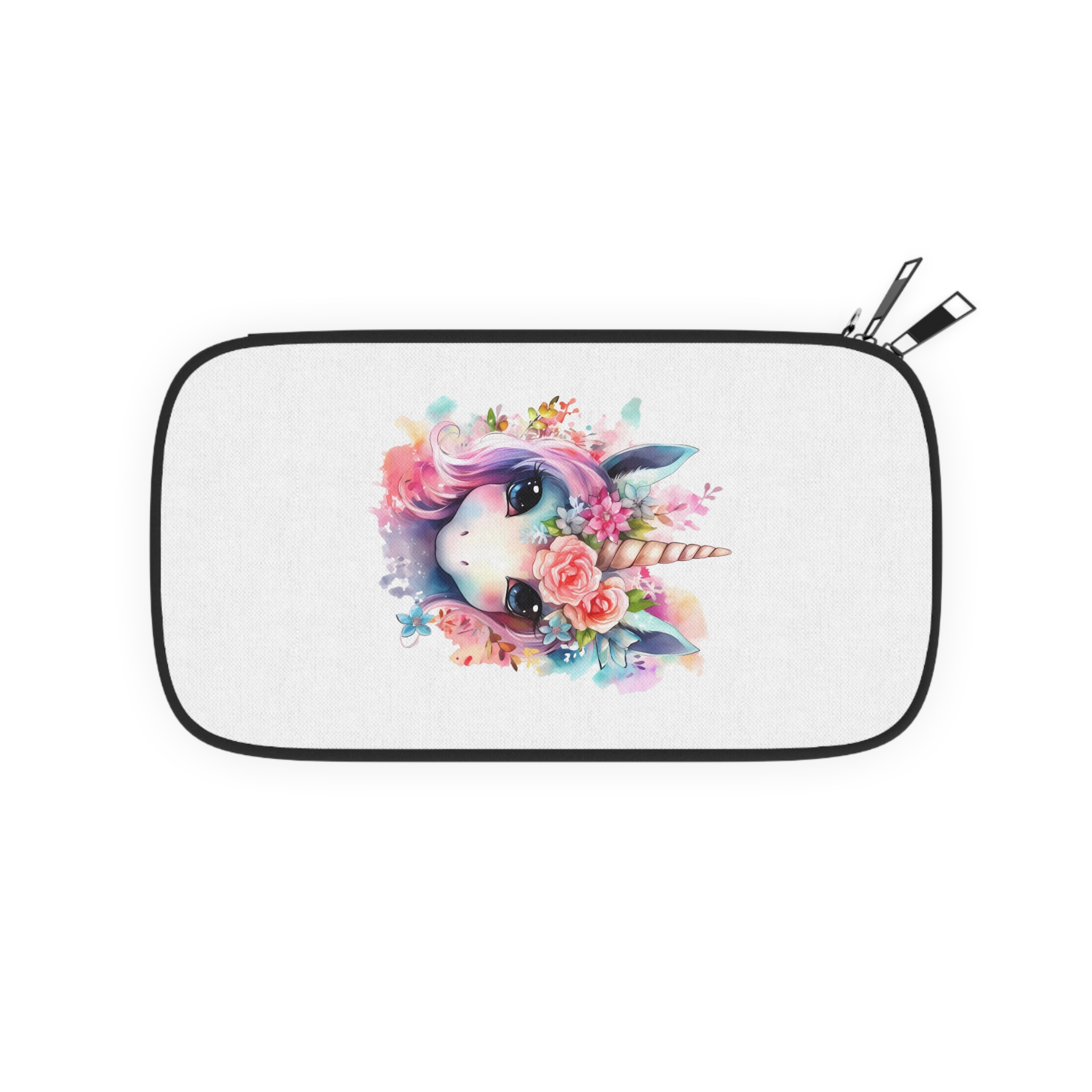 Cute Colorful Magic Unicorn With Flowers Watercolor Style (4) Passport Wallet