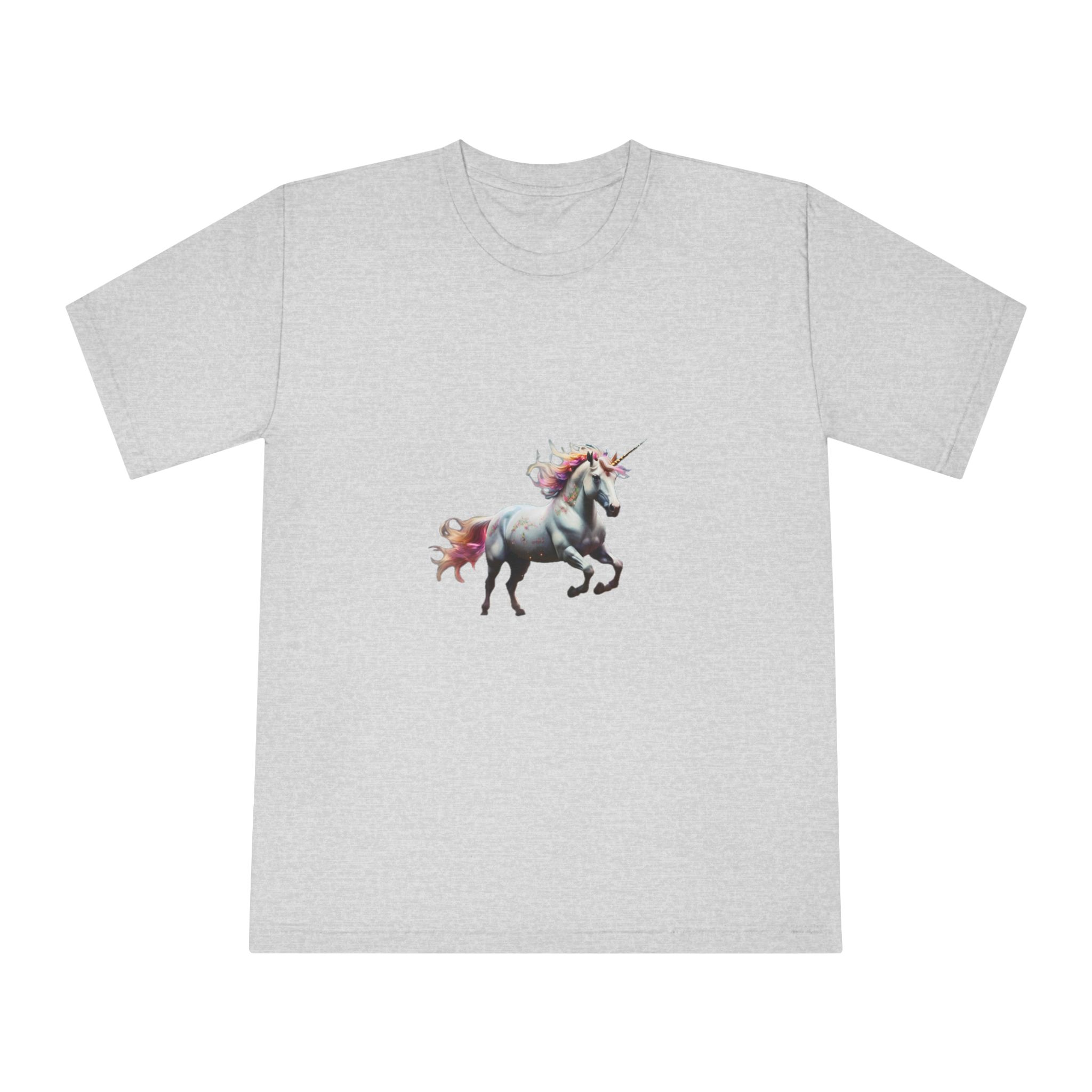 Beautiful Unicorn Running Magical Meadow Unicorn Background Images Whimsical Unicorn (34) Unisex Classic Crewneck T Shirt - Image 13