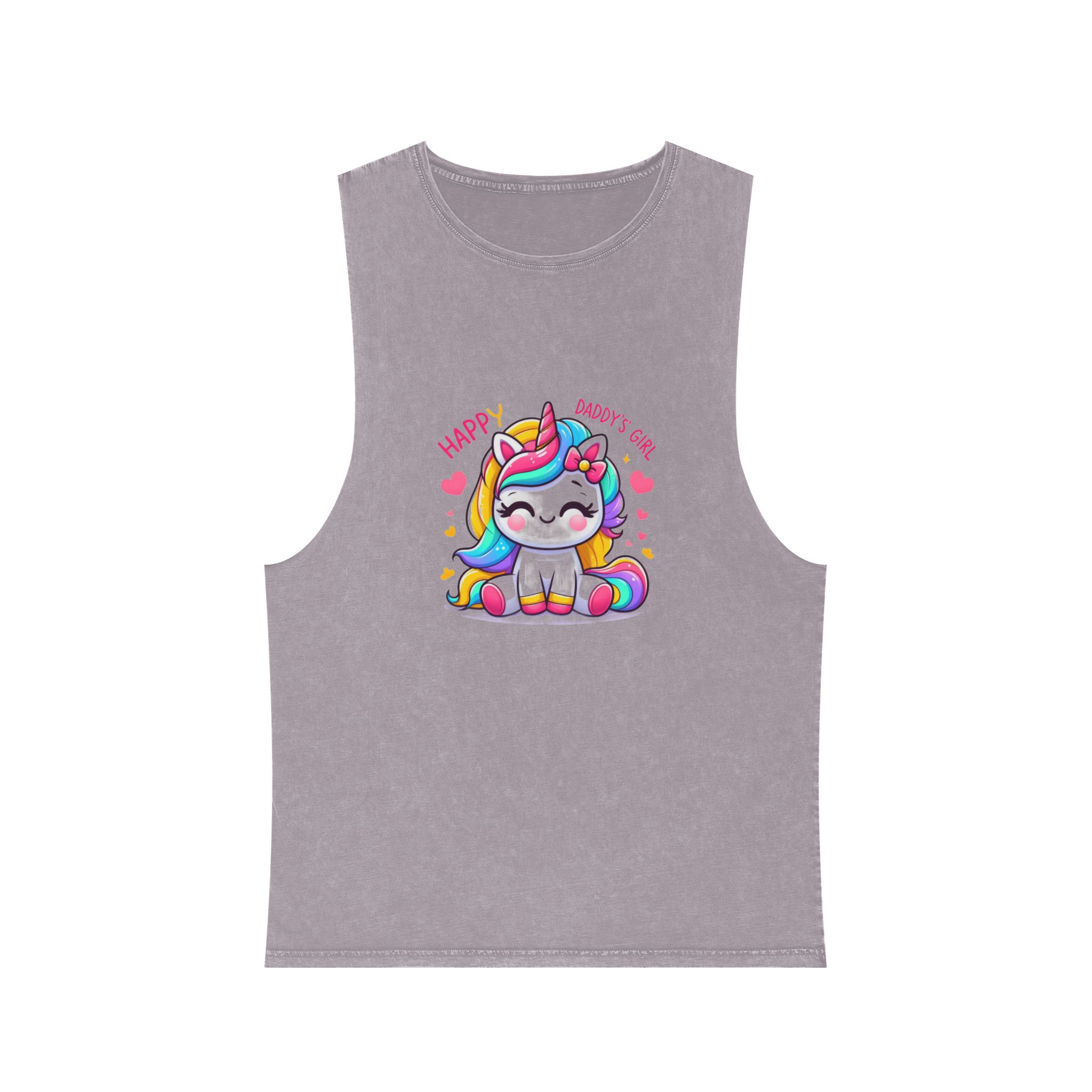 Happy Daddys Girl Unicorn Unisex Stonewash Tank Top - Image 17
