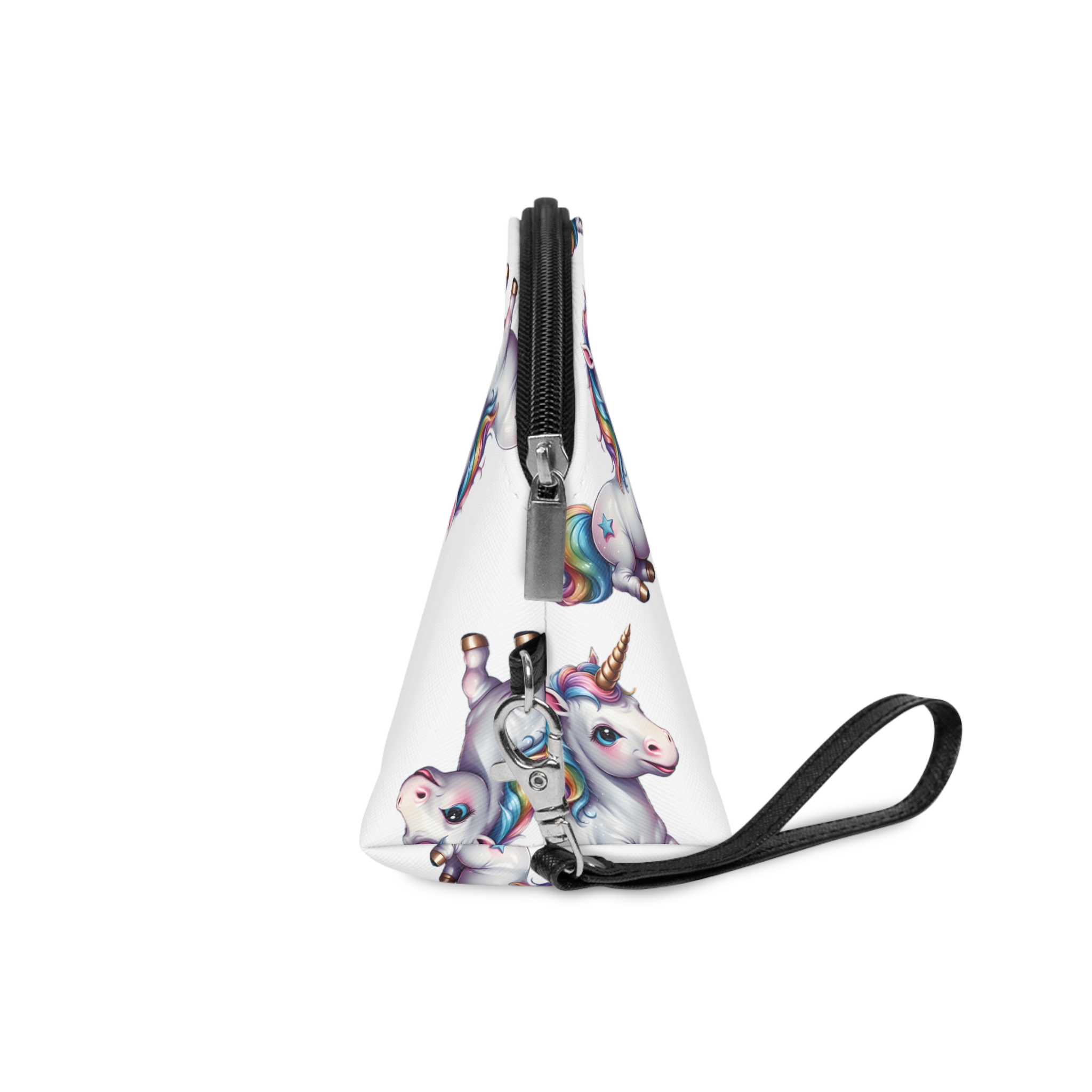 Happy Unicorn Background Sky Rainbow Makeup Bag - Image 3