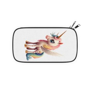 Cartoon Unicorn With Wings Pink Background Generative Ai Passport Wallet