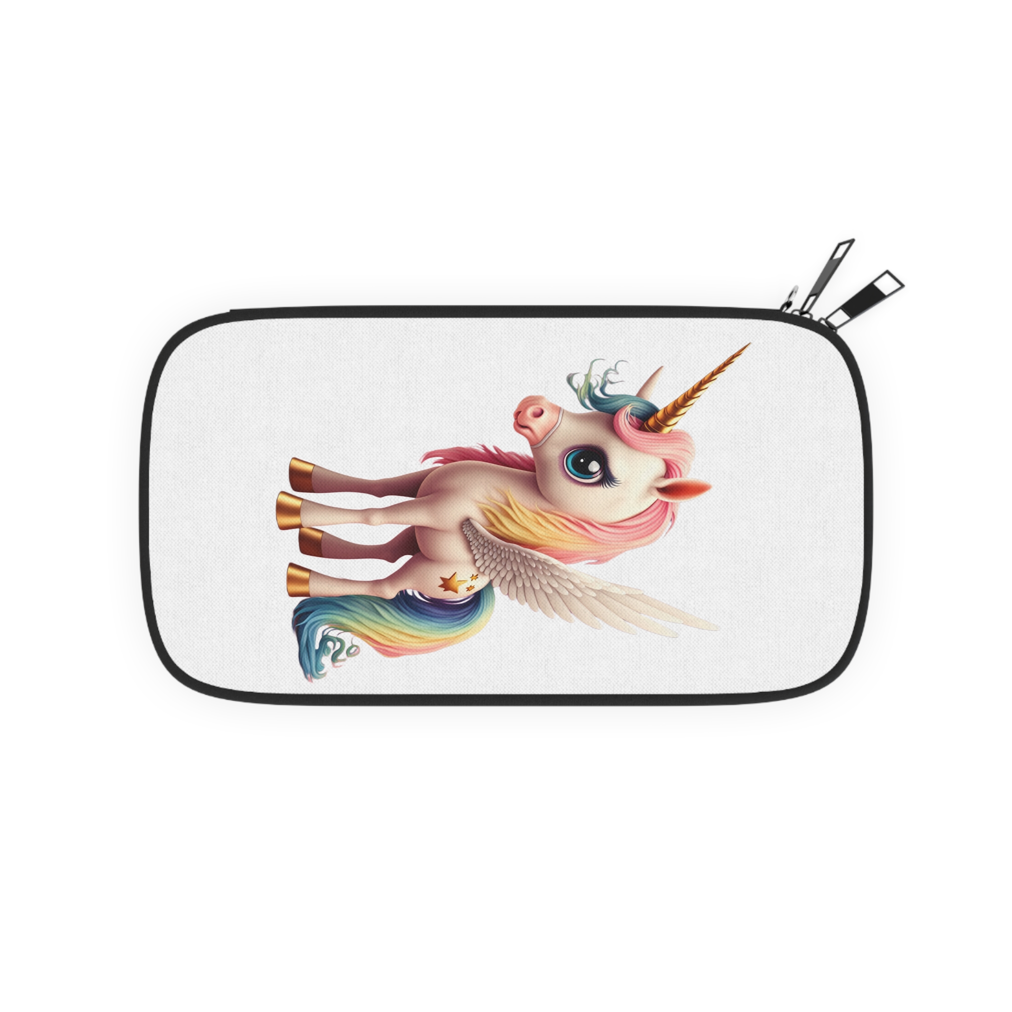 Cartoon Unicorn With Wings Pink Background Generative Ai Passport Wallet