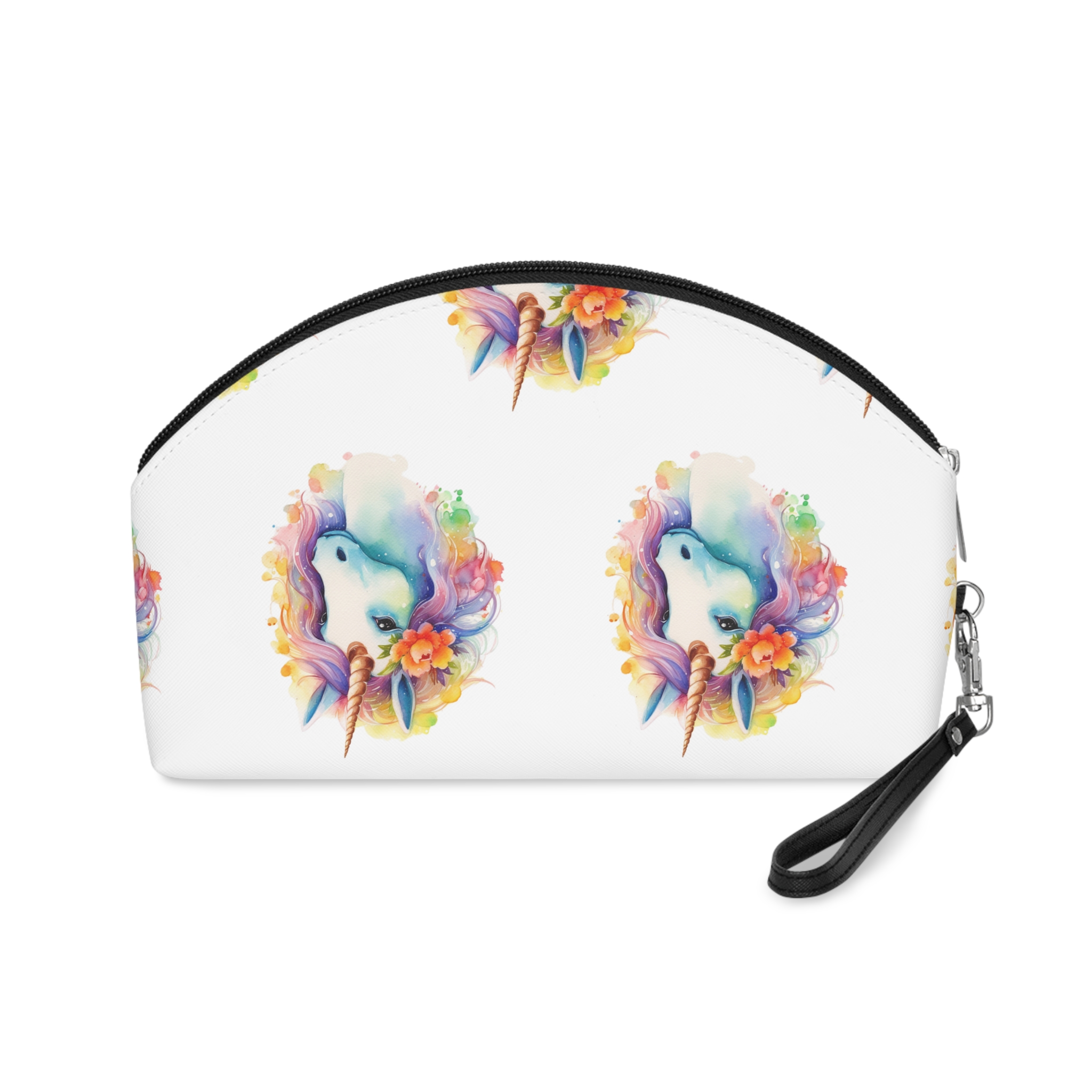 Painting Unicorn With Flower Crown Its Head Generative Ai Makeup Bag - Image 2