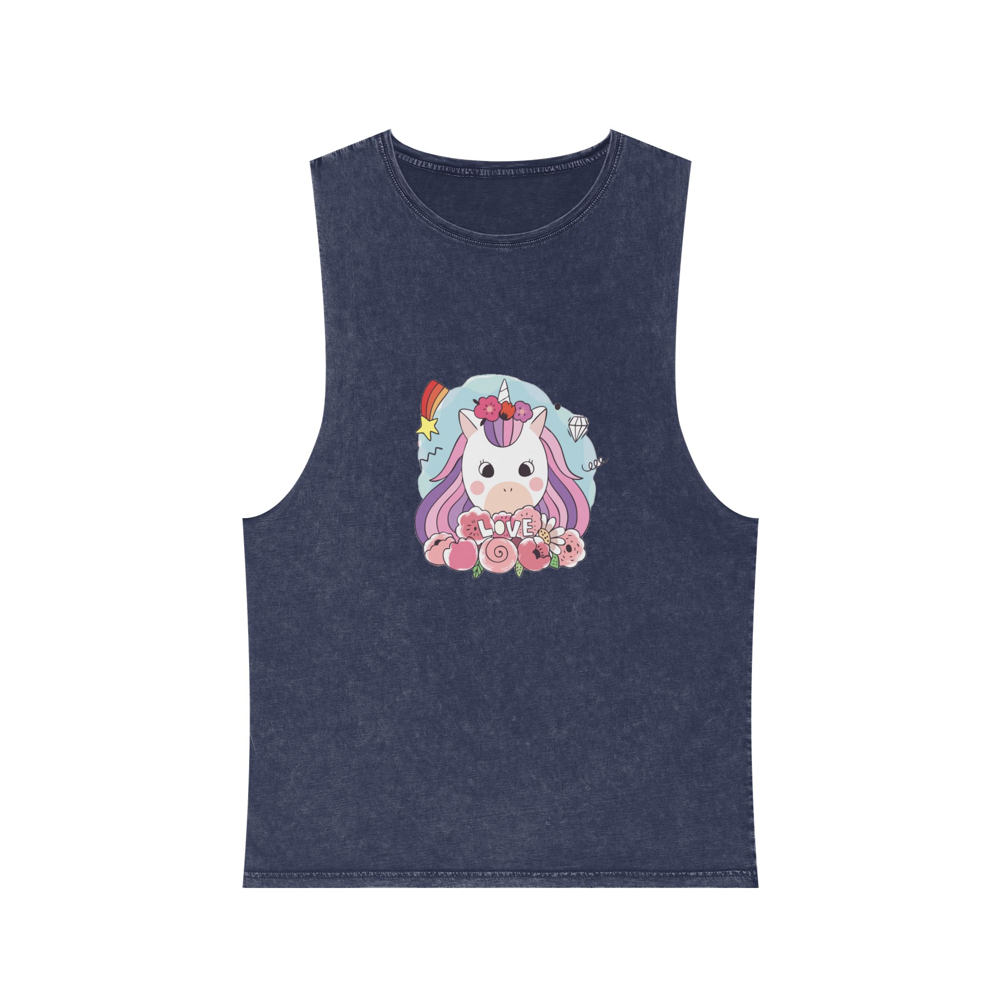 Love Unicorn Unisex Stonewash Tank Top - Image 13