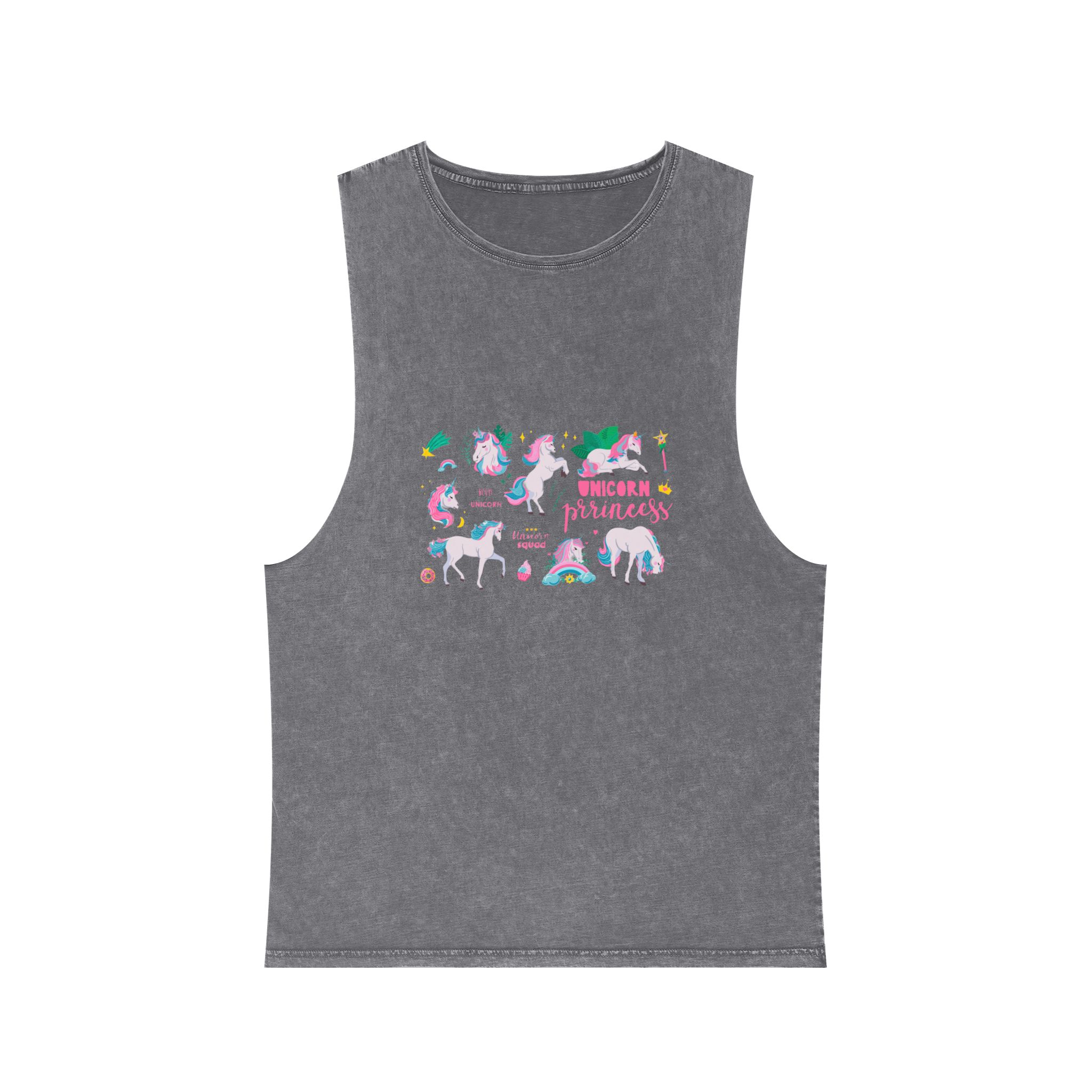 Unicorn Princess 184709 Unisex Stonewash Tank Top - Image 9