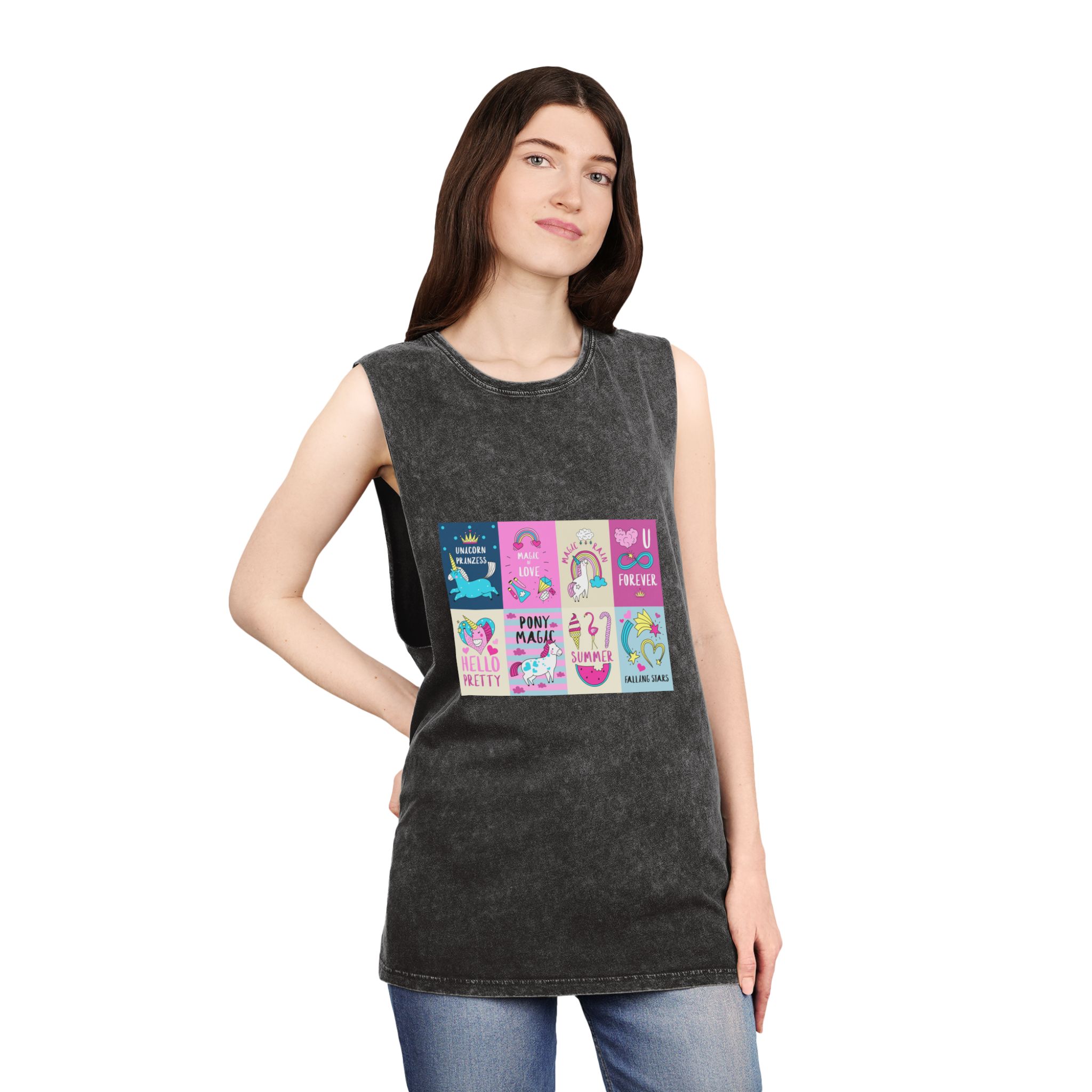 Unicorn V371 Unisex Stonewash Tank Top - Image 4