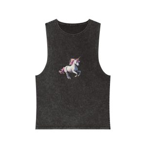 Beautiful Unicorn Running Magical Meadow Unicorn Background Images Whimsical Unicorn (85) Unisex Stonewash Tank Top
