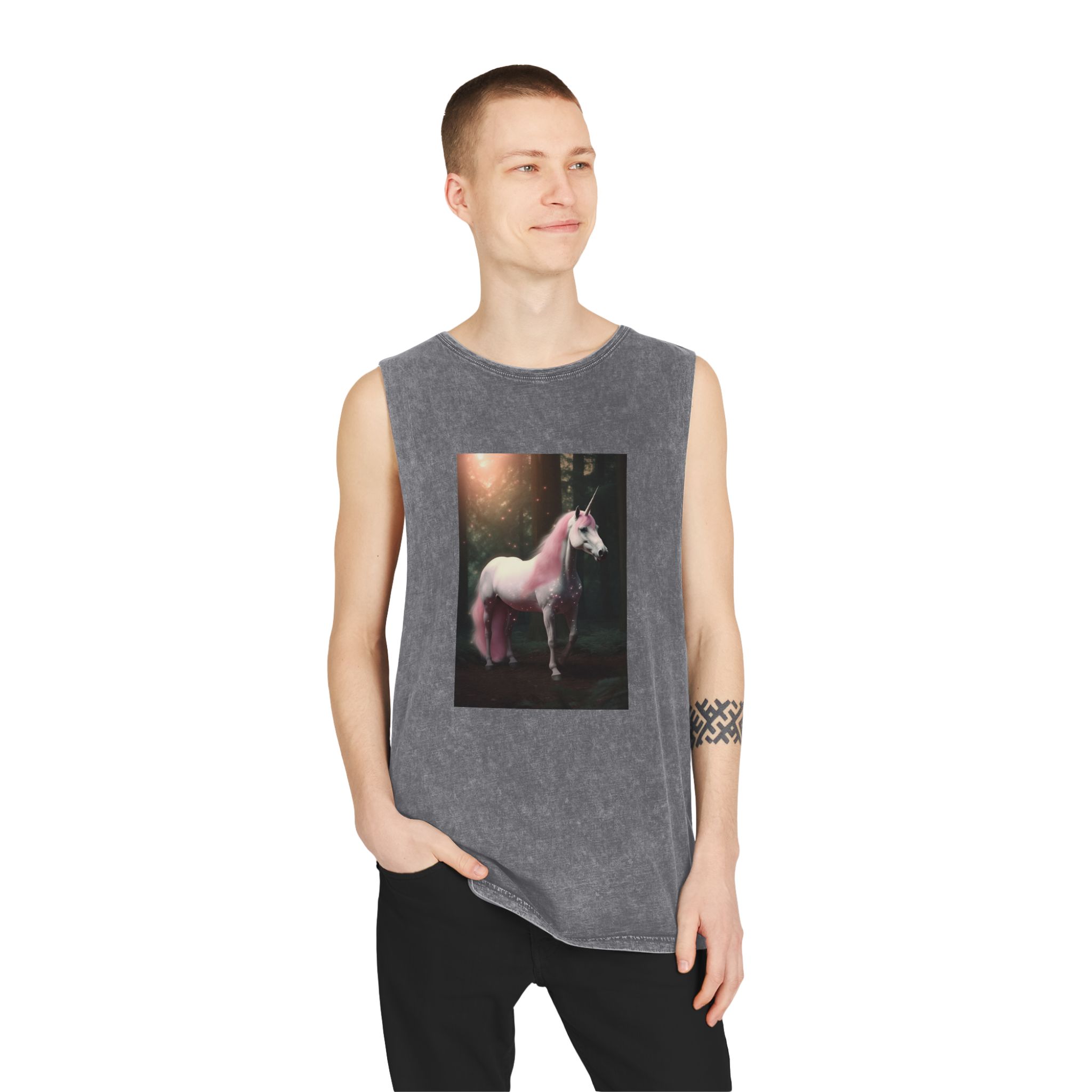 Magical Mythical Unicorn Creature Unisex Stonewash Tank Top - Image 11