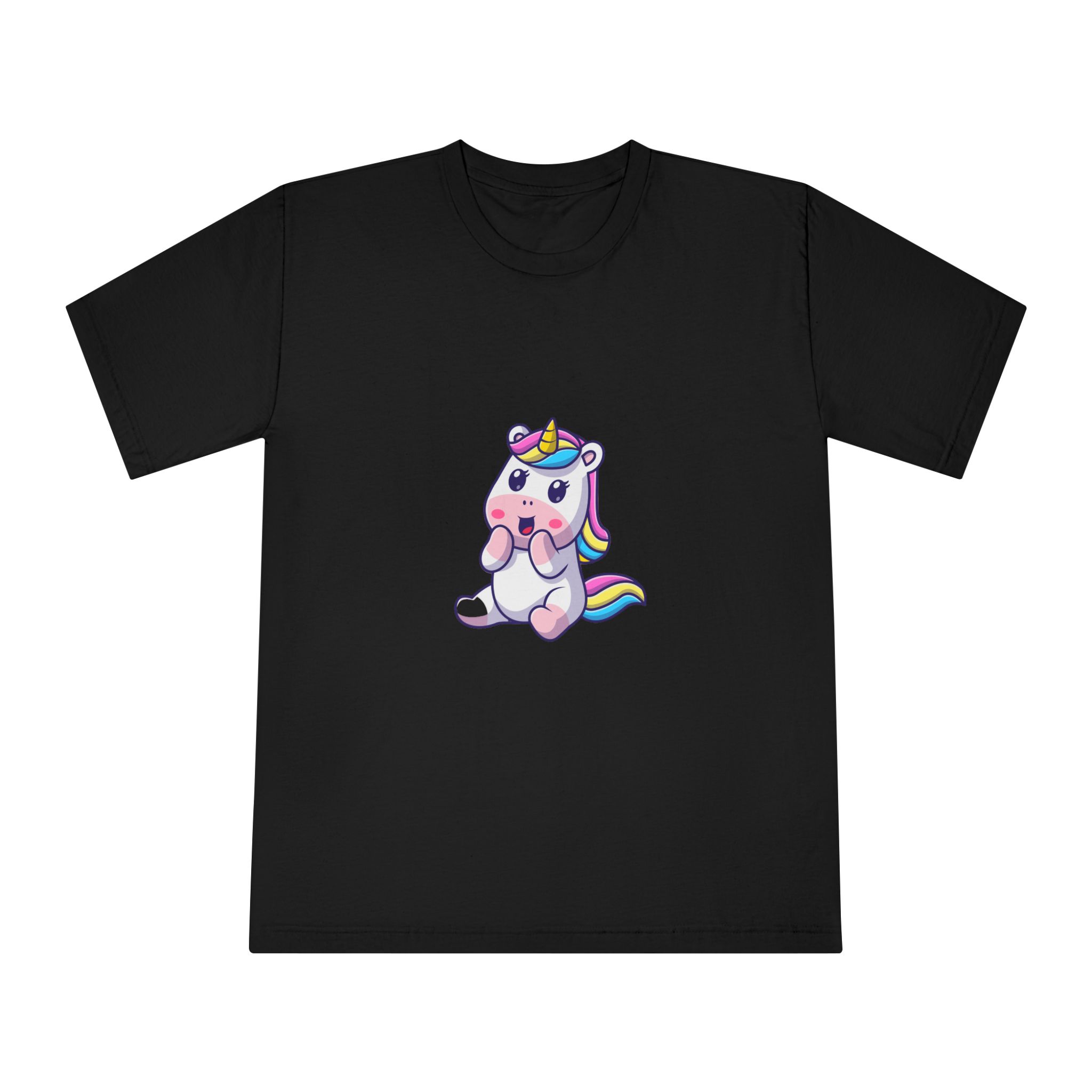 Cute Unicorn Happy Unisex Classic Crewneck T Shirt - Image 5