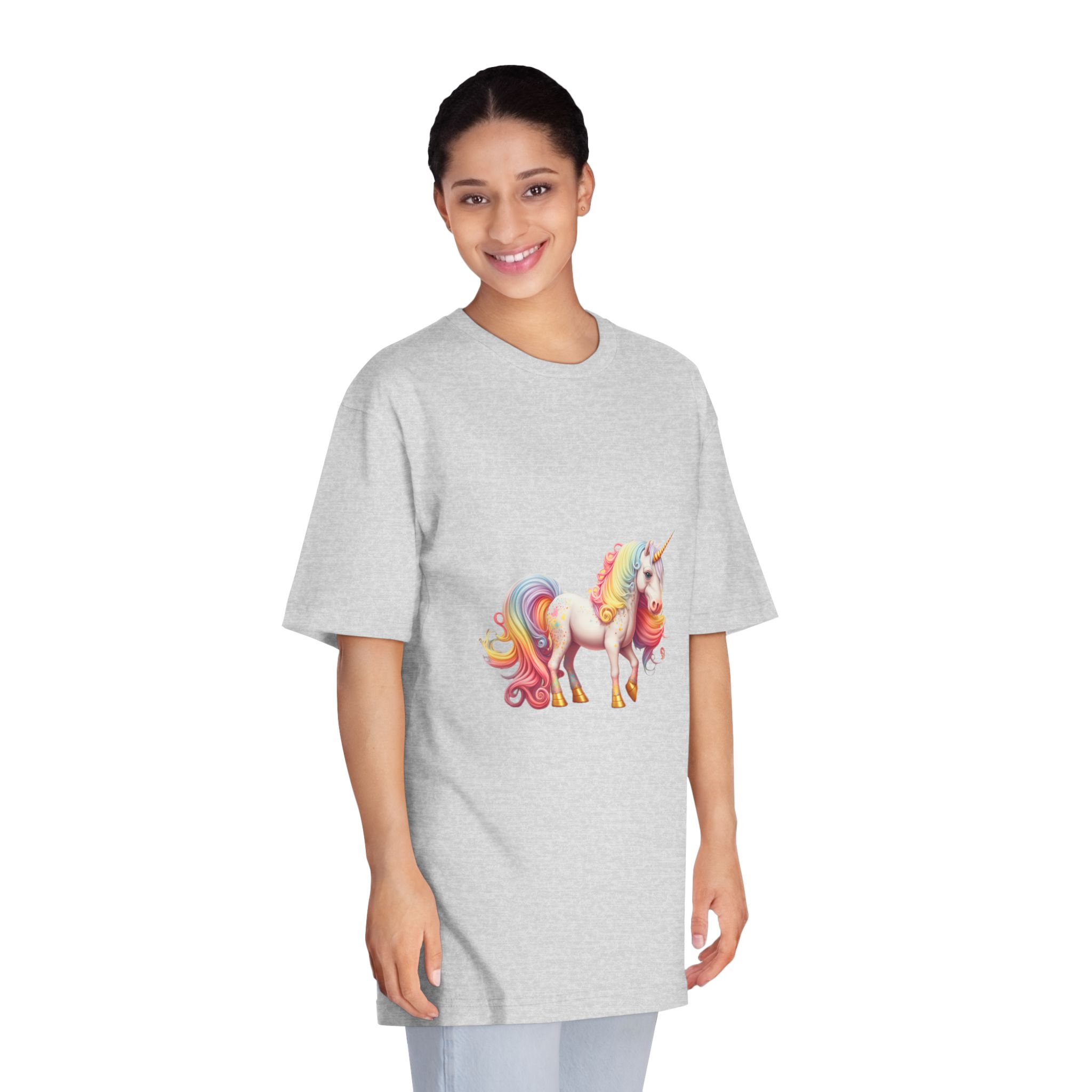 Cute Rainbow Unicorn Rainbow Colors Hair Fantasy Magic Unicorn Generative Ai Unisex Classic Crewneck T Shirt - Image 15