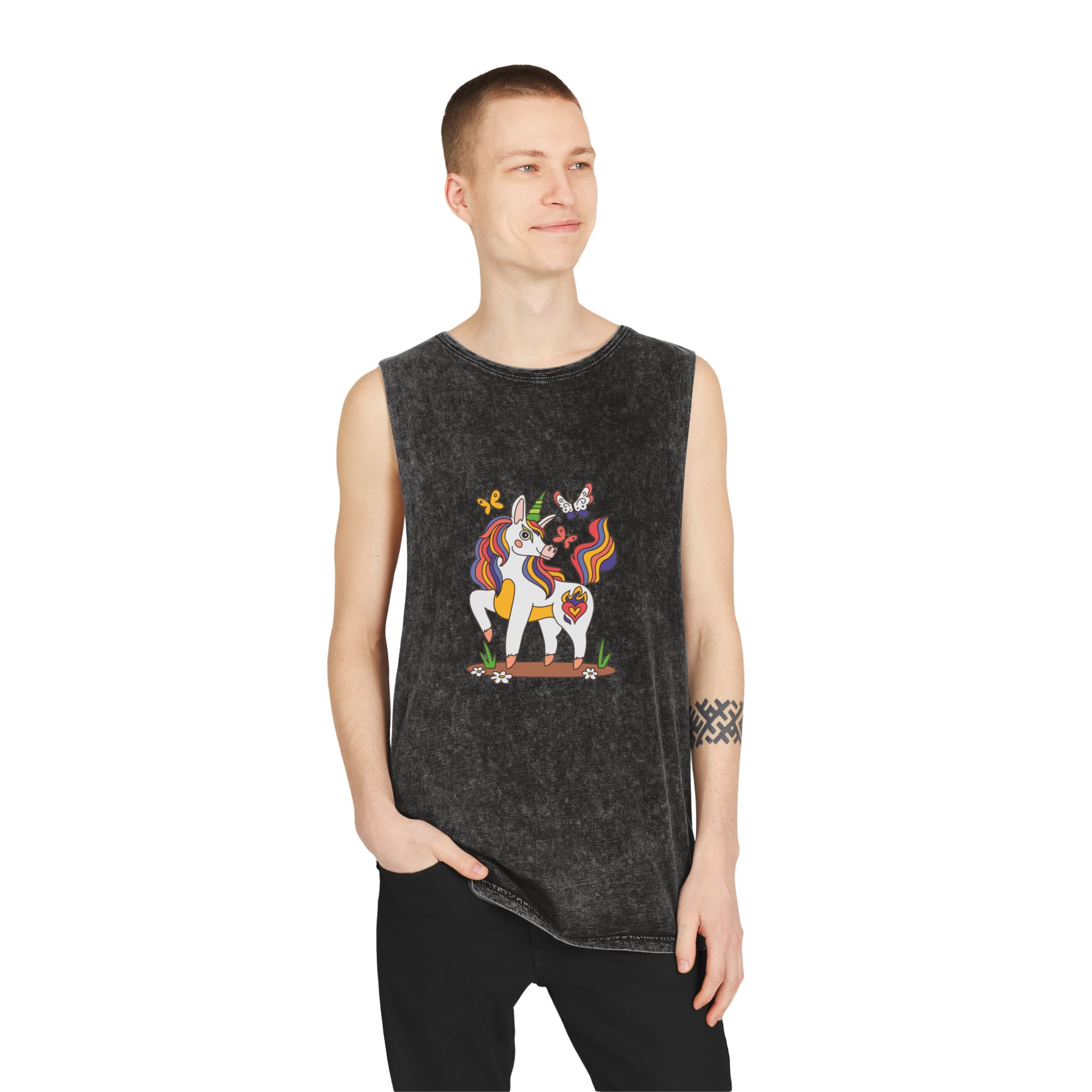 Unicorn V464 Unisex Stonewash Tank Top - Image 3