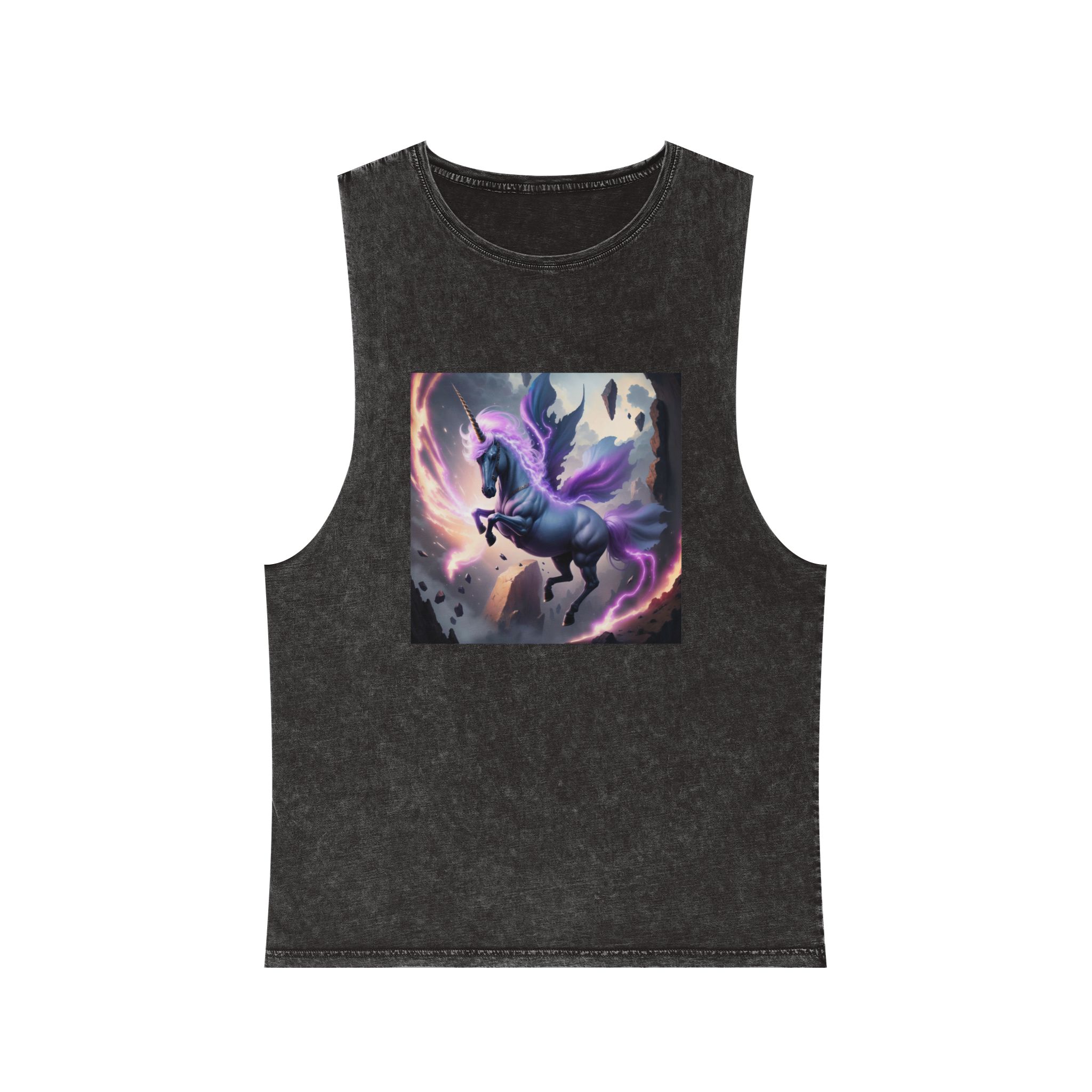 Unicorn Painting Unisex Stonewash Tank Top