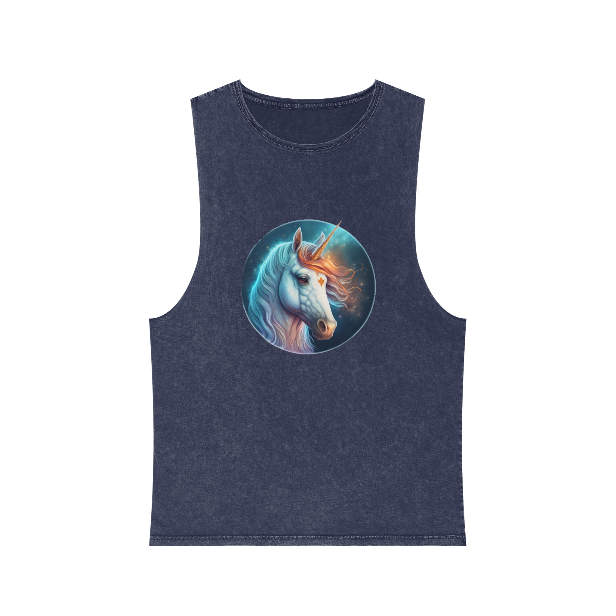 Adorable Colorful Unicorn Unisex Stonewash Tank Top - Image 13