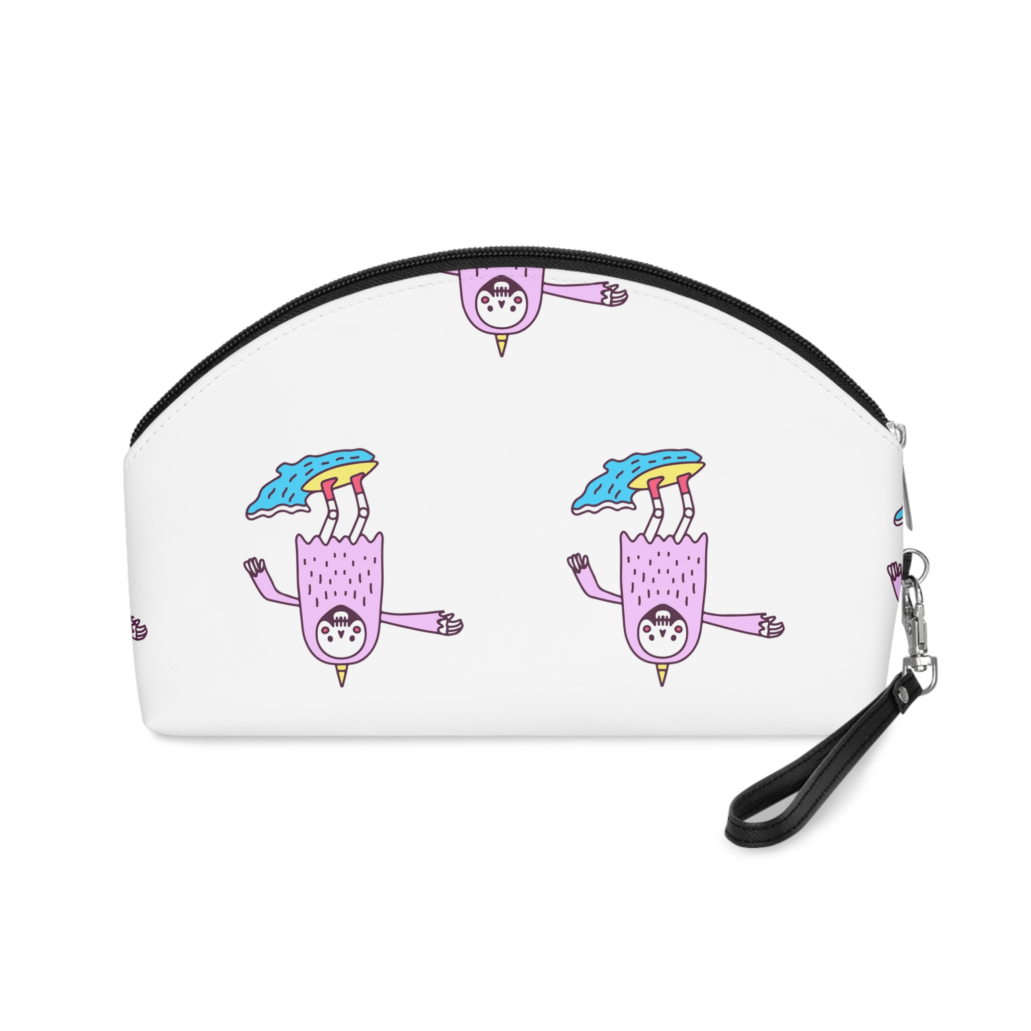 Cute Unicorn Grim Reaper Surfing Illustration T Shirt Sticker Apparel Merchandise Makeup Bag - Image 2
