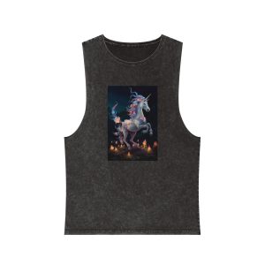 Magical Mythical Unicorn Creature 4 Unisex Stonewash Tank Top
