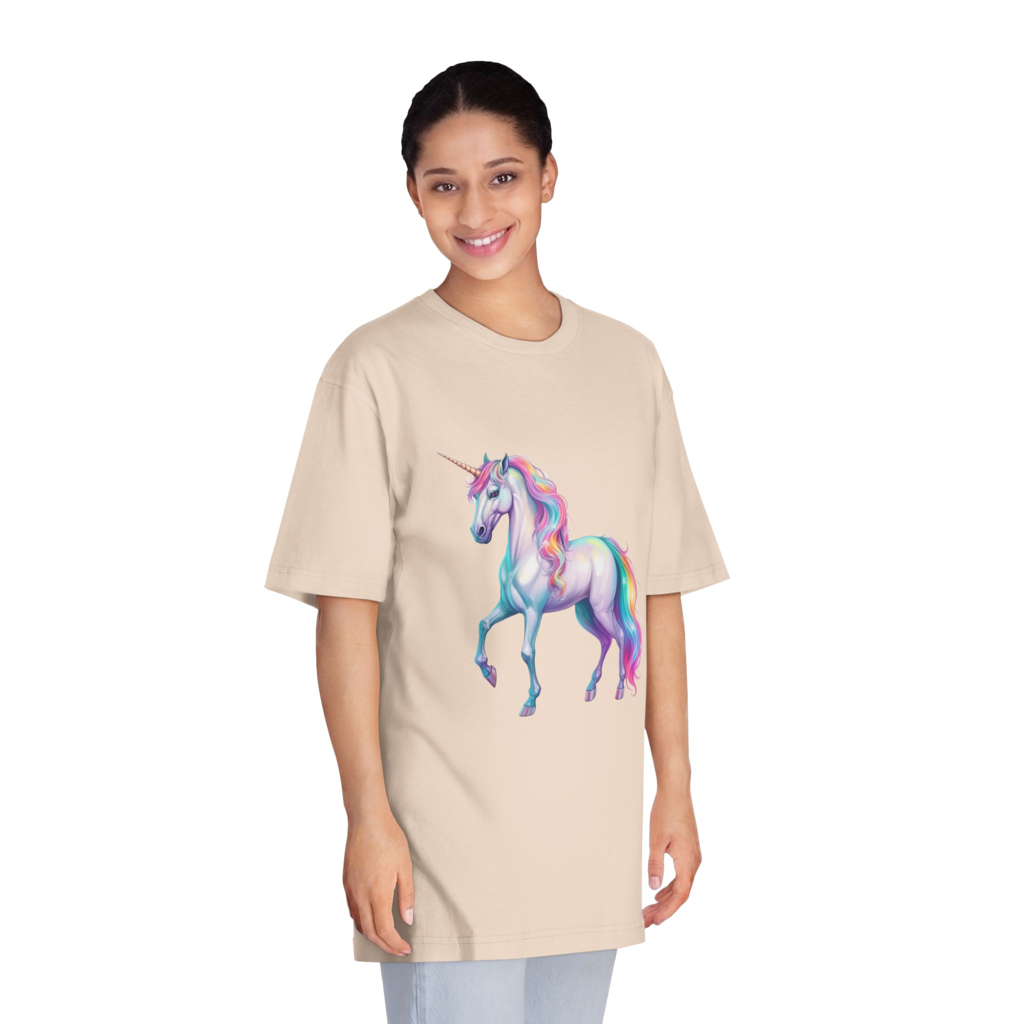 White Unicorn With Rainbow Mane Long Mane Generative Ai Fotor Bg Remover 20231203171019 Unisex Classic Crewneck T Shirt - Image 11