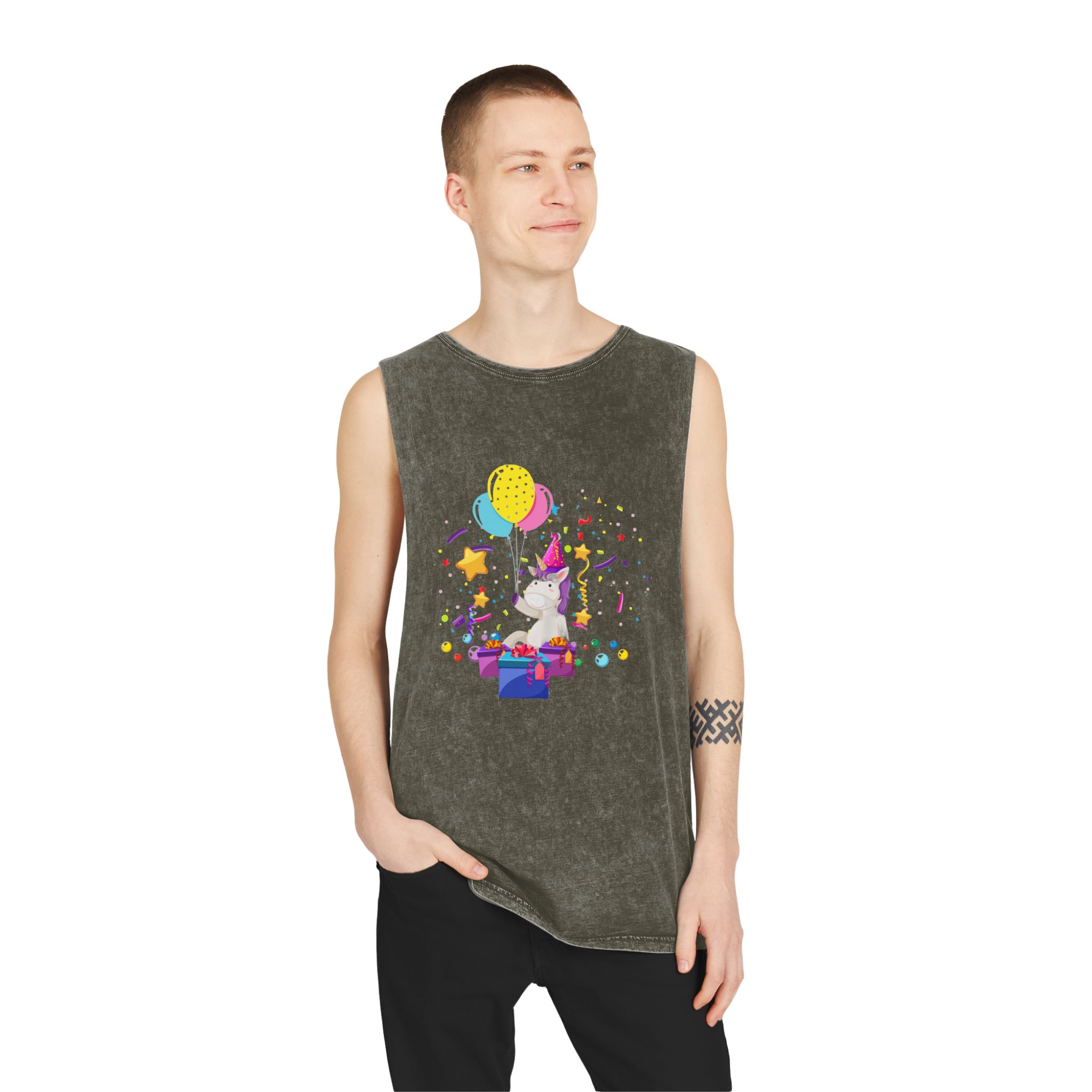 Unicorn V157 Unisex Stonewash Tank Top - Image 7