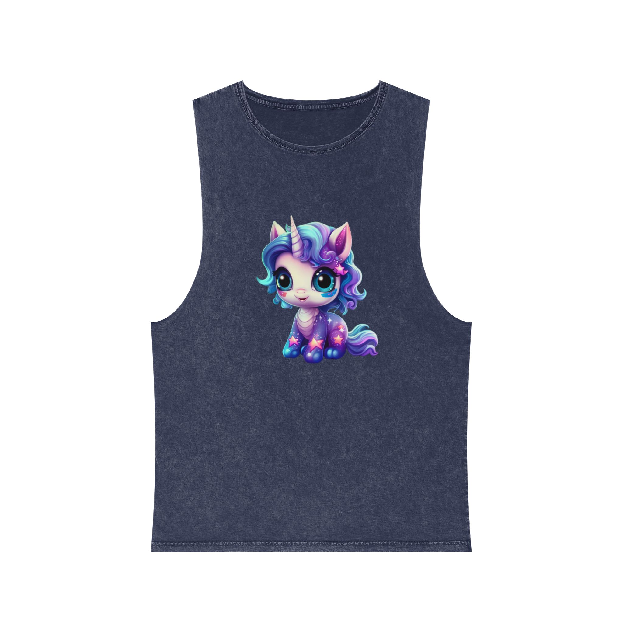 Beautiful Cute Baby Unicorn Unisex Stonewash Tank Top - Image 13