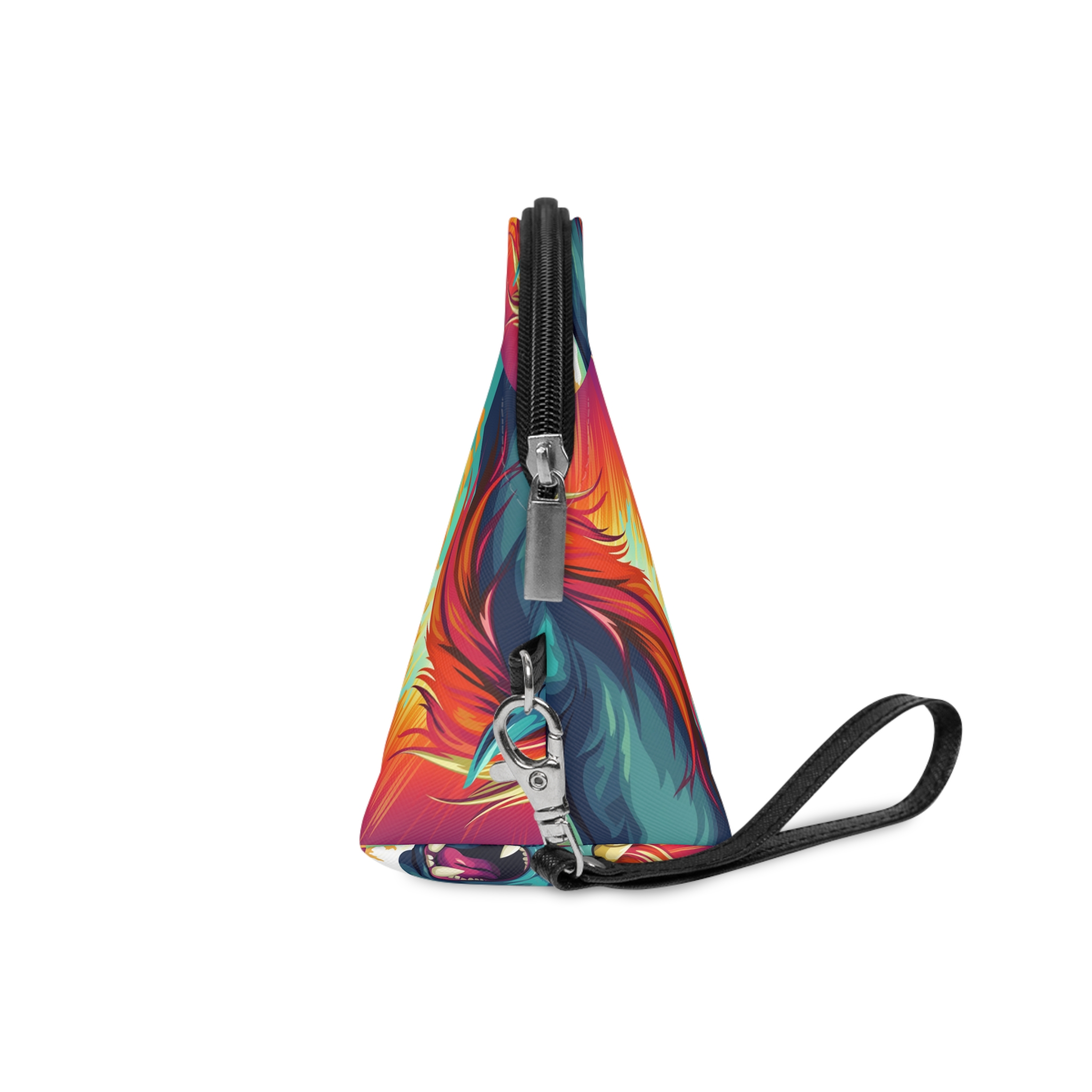 Illustration Unicorn With Colorful Mane Yellow Horn Generative Ai Makeup Bag - Image 3