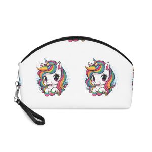 Cartoon Image Unicorn With Rainbow Its Tail Makeup Bag