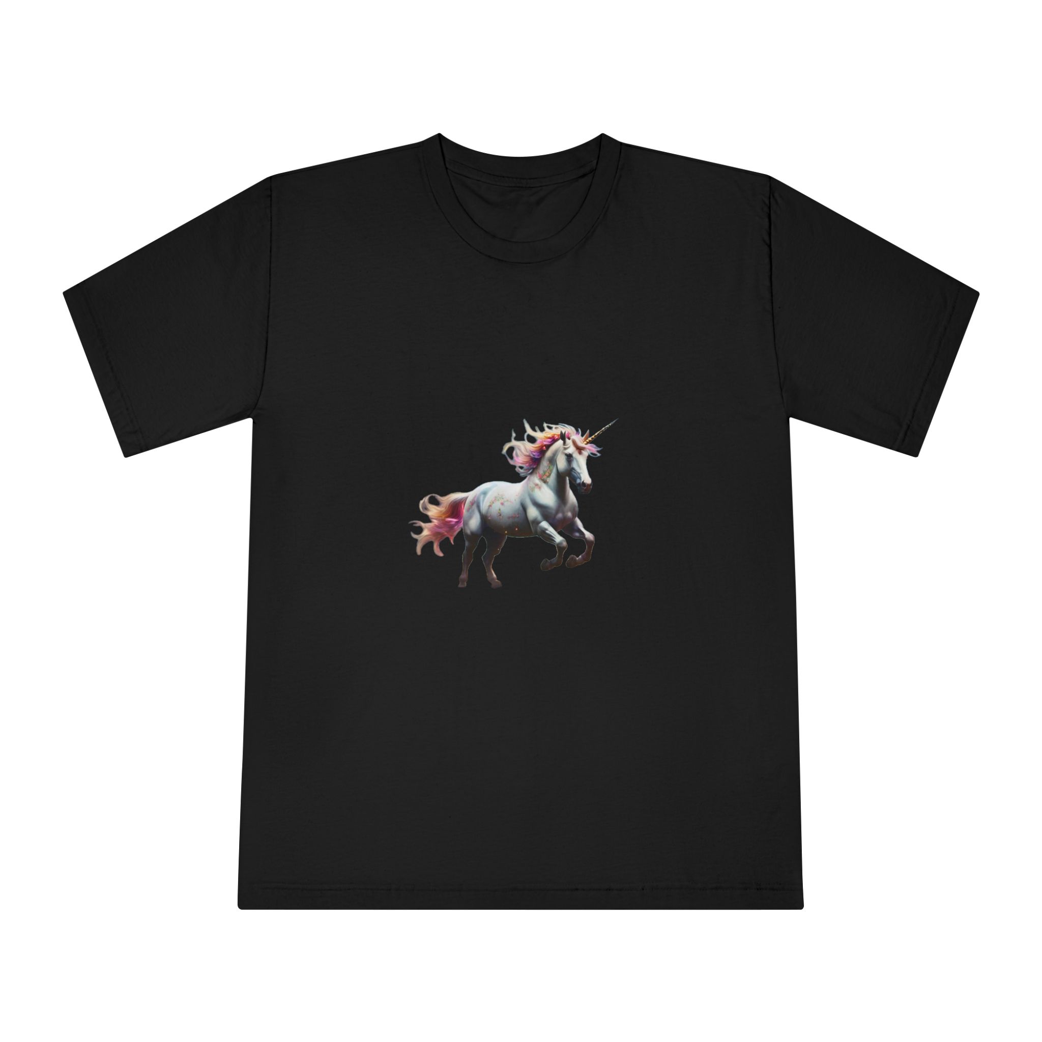 Beautiful Unicorn Running Magical Meadow Unicorn Background Images Whimsical Unicorn (34) Unisex Classic Crewneck T Shirt - Image 5