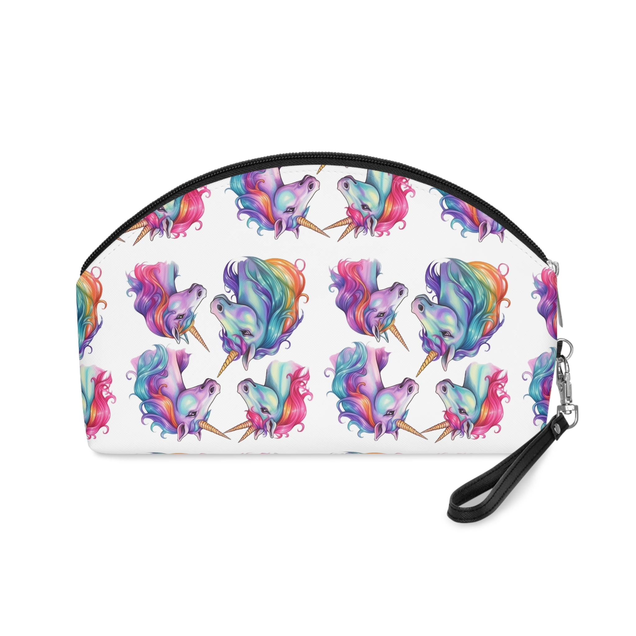 Four Different Colored Unicorns With Long Manes Long Manes Generative Ai Makeup Bag - Image 2